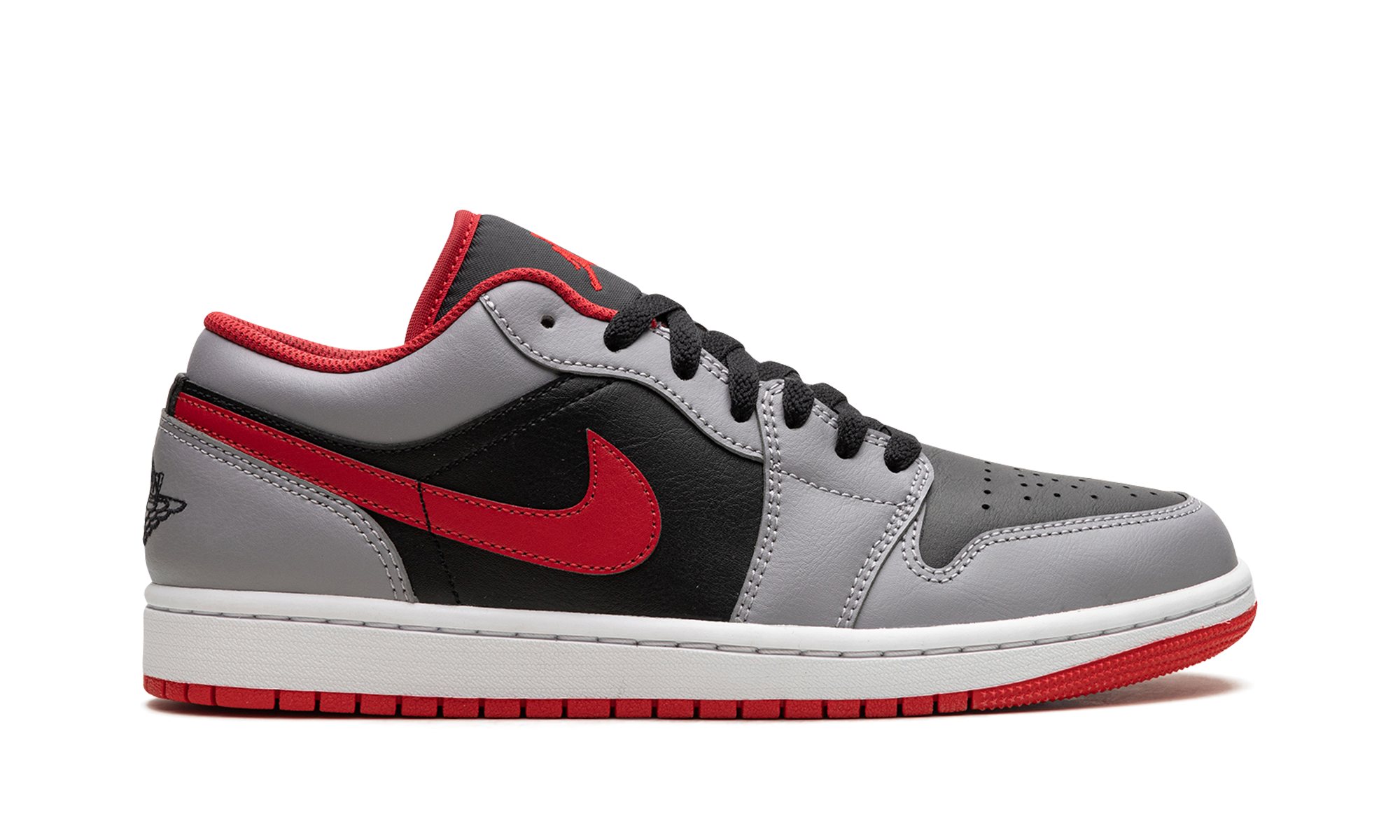 jordan 1 low black light smoke grey gym red+553558-060+right view
