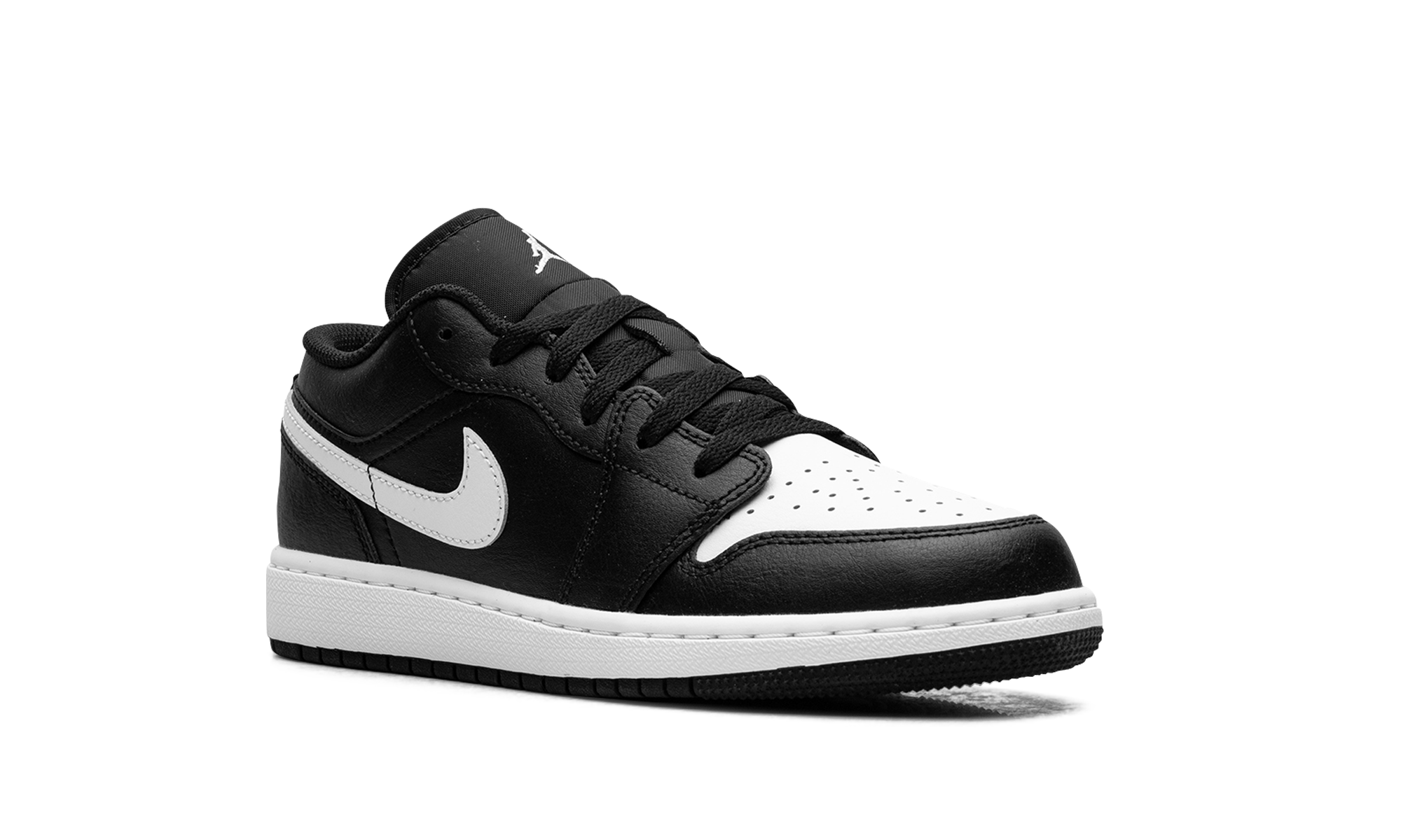 jordan 1 low black summit white gs+553560-043+diagnol right view