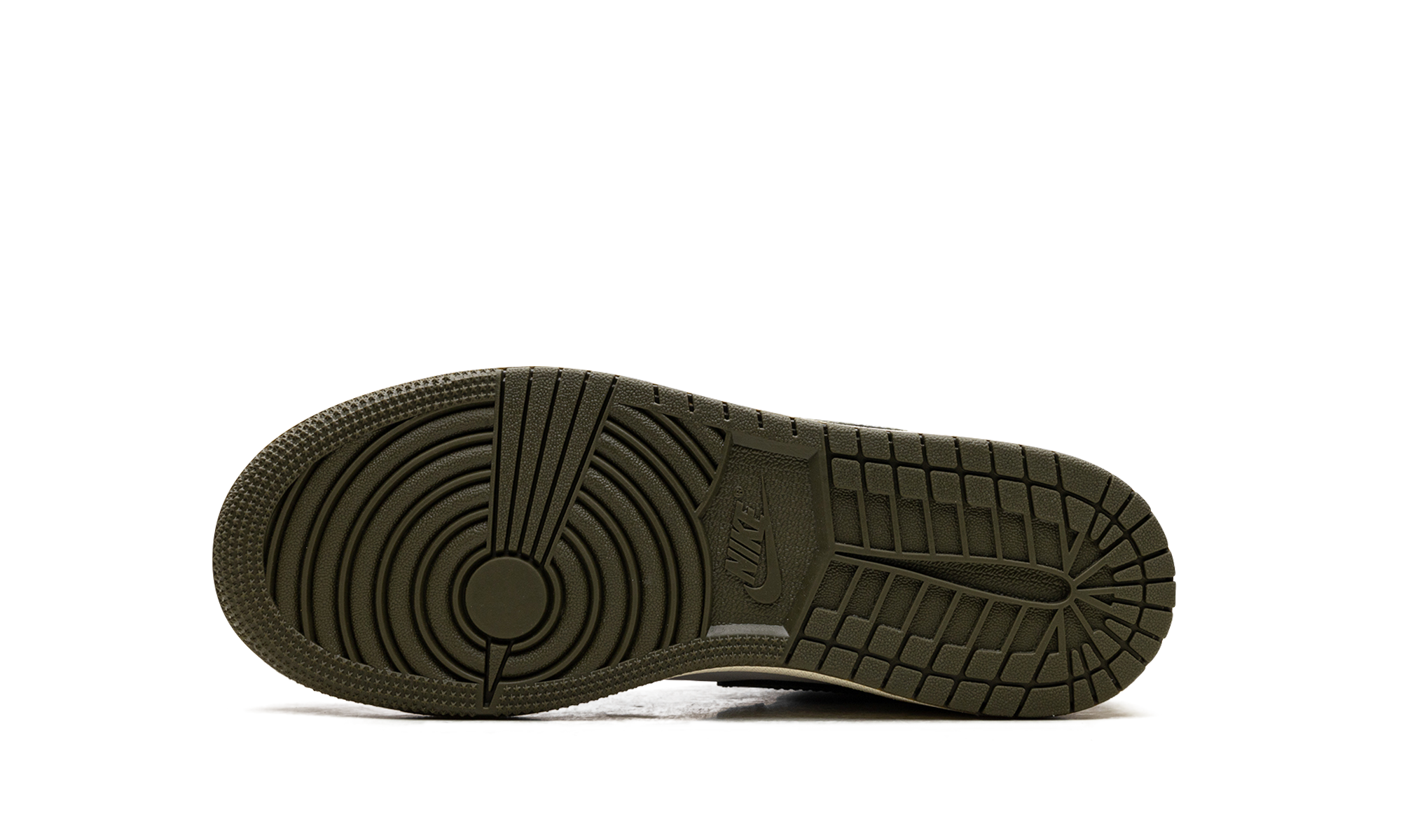 jordan 1 low black toe medium olive gs+553560-092+bottom view