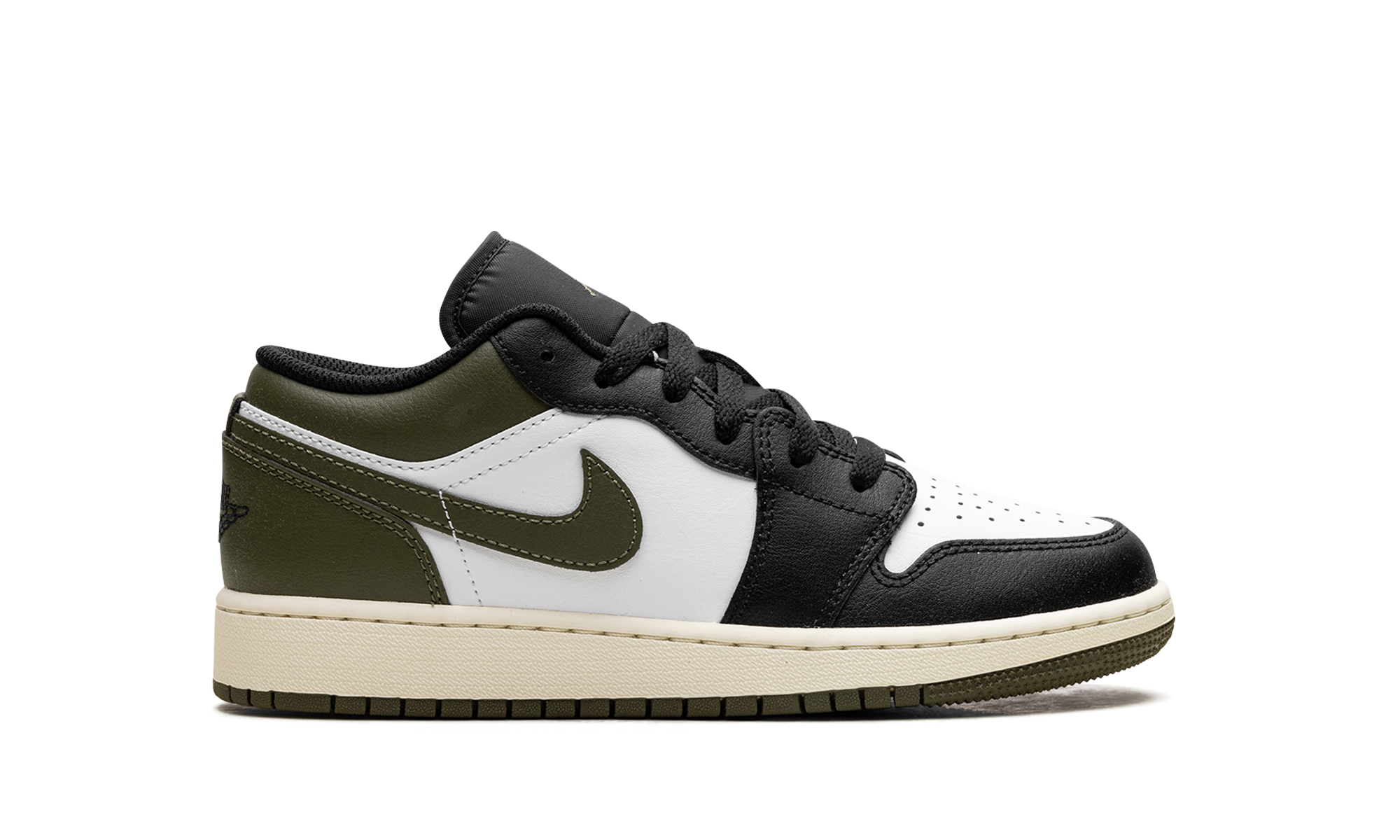 jordan 1 low black toe medium olive gs+553560-092+right view