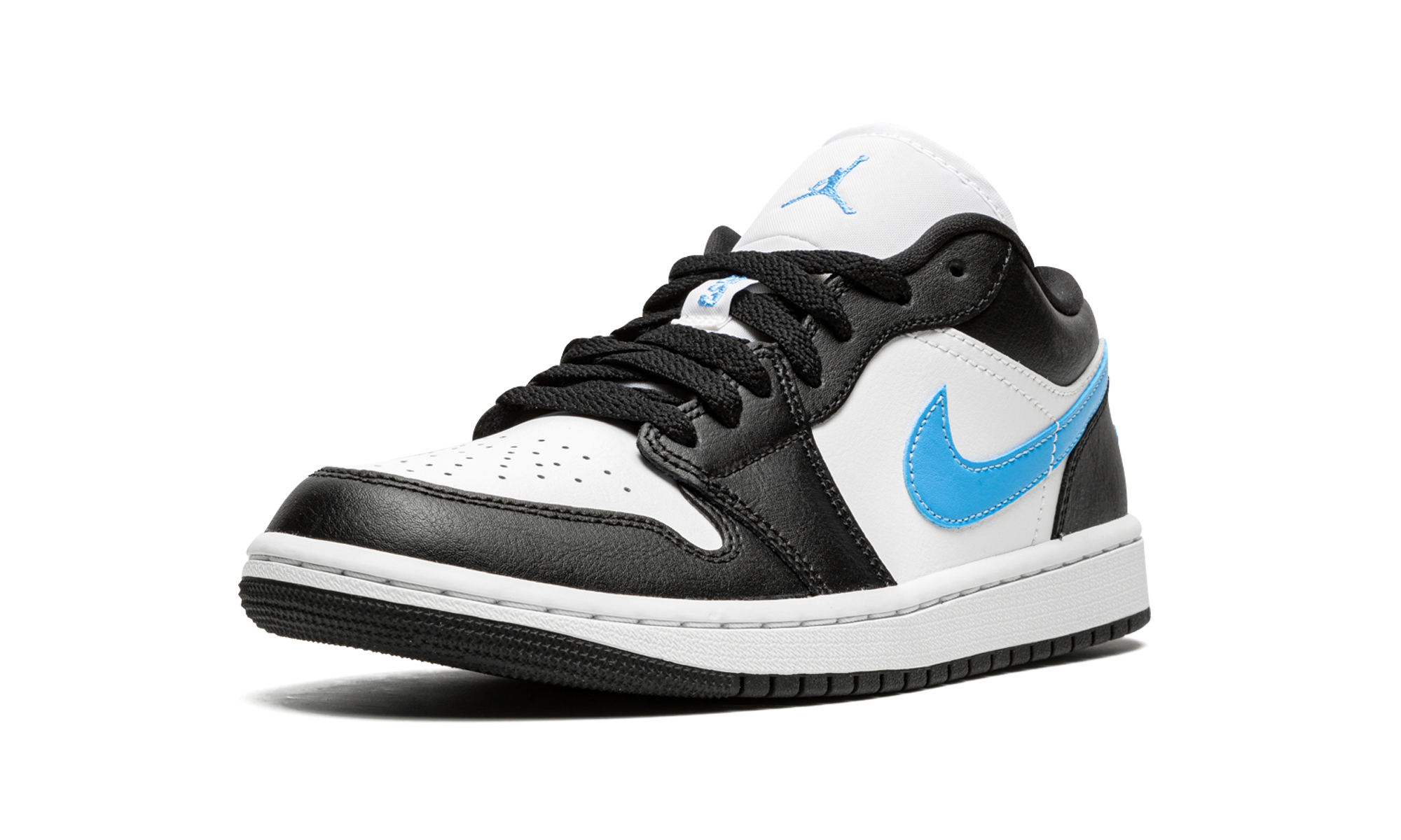jordan 1 low black university blue white women s+DC0774-041+left diagnol single view