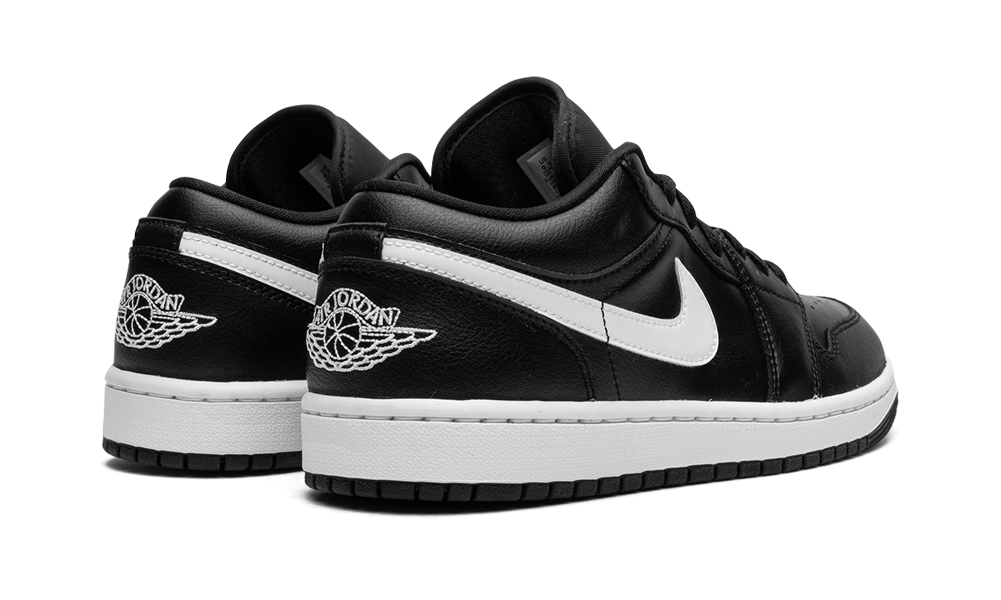 jordan 1 low black white 2022 women s+DV0990-001+diagnol right behind view