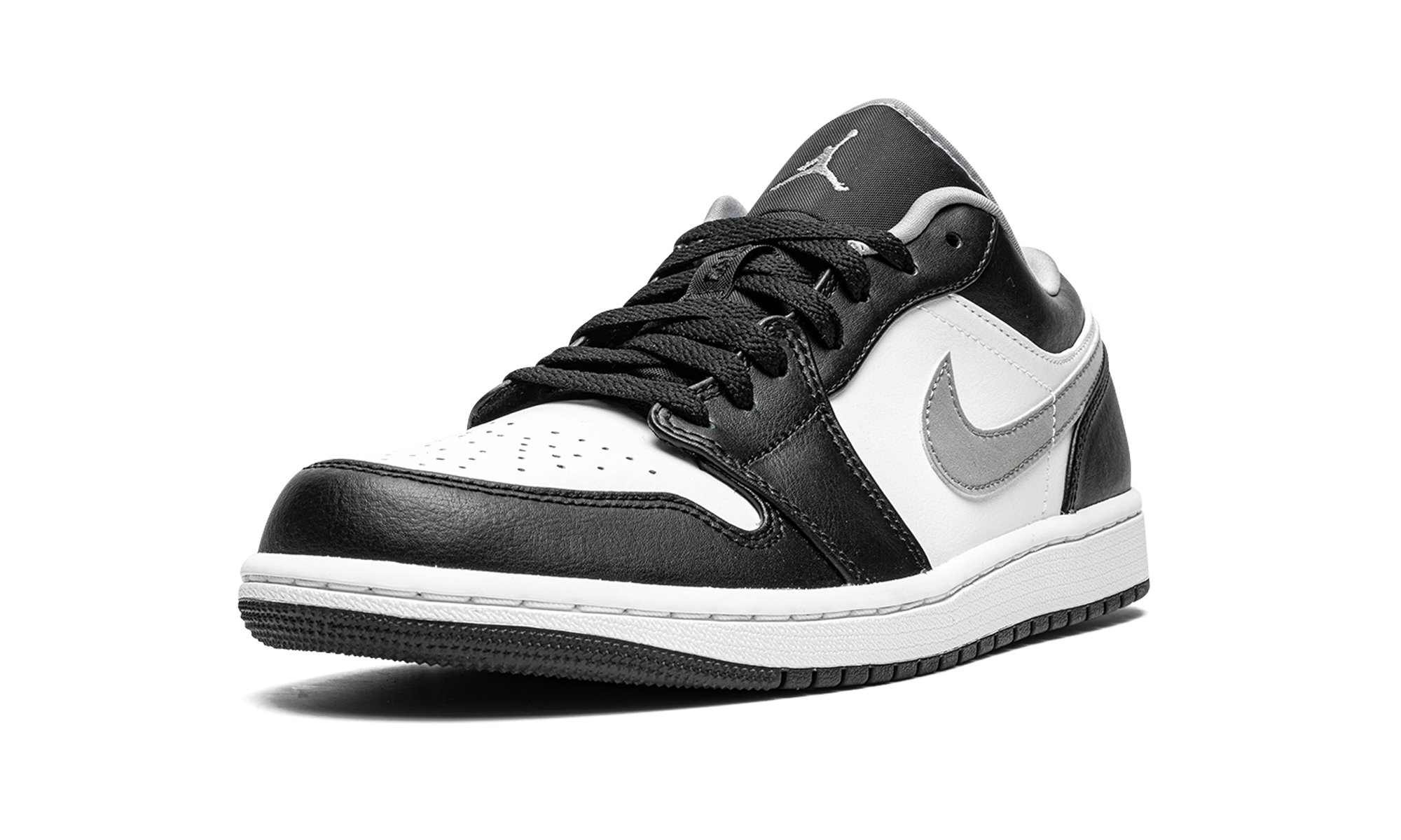 jordan 1 low black white grey+553558-040+left diagnol single view