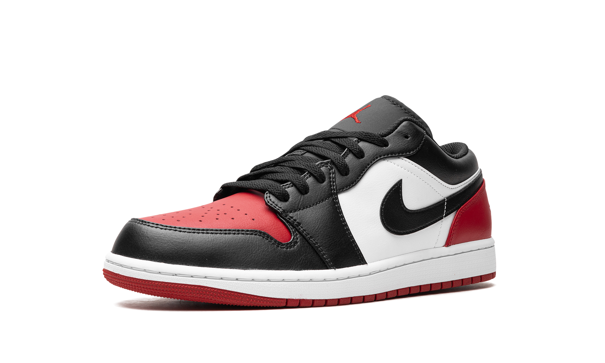 jordan 1 low bred toe 2 0+553558-161+left diagnol single view