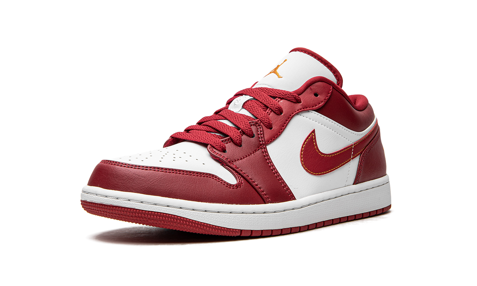 jordan 1 low cardinal red+553558-607+left diagnol single view