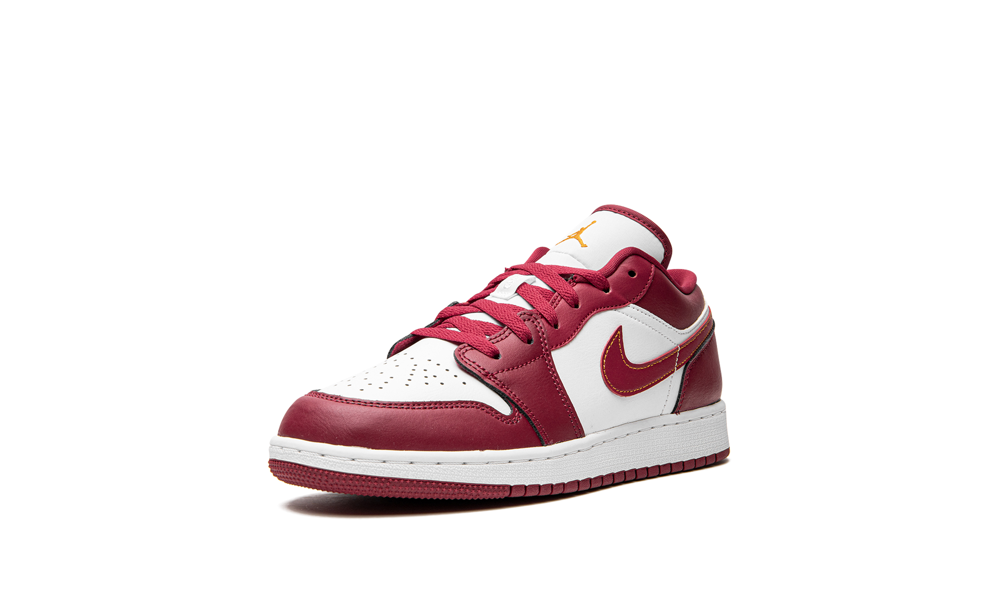 jordan 1 low cardinal red gs+553560-607+left diagnol single view