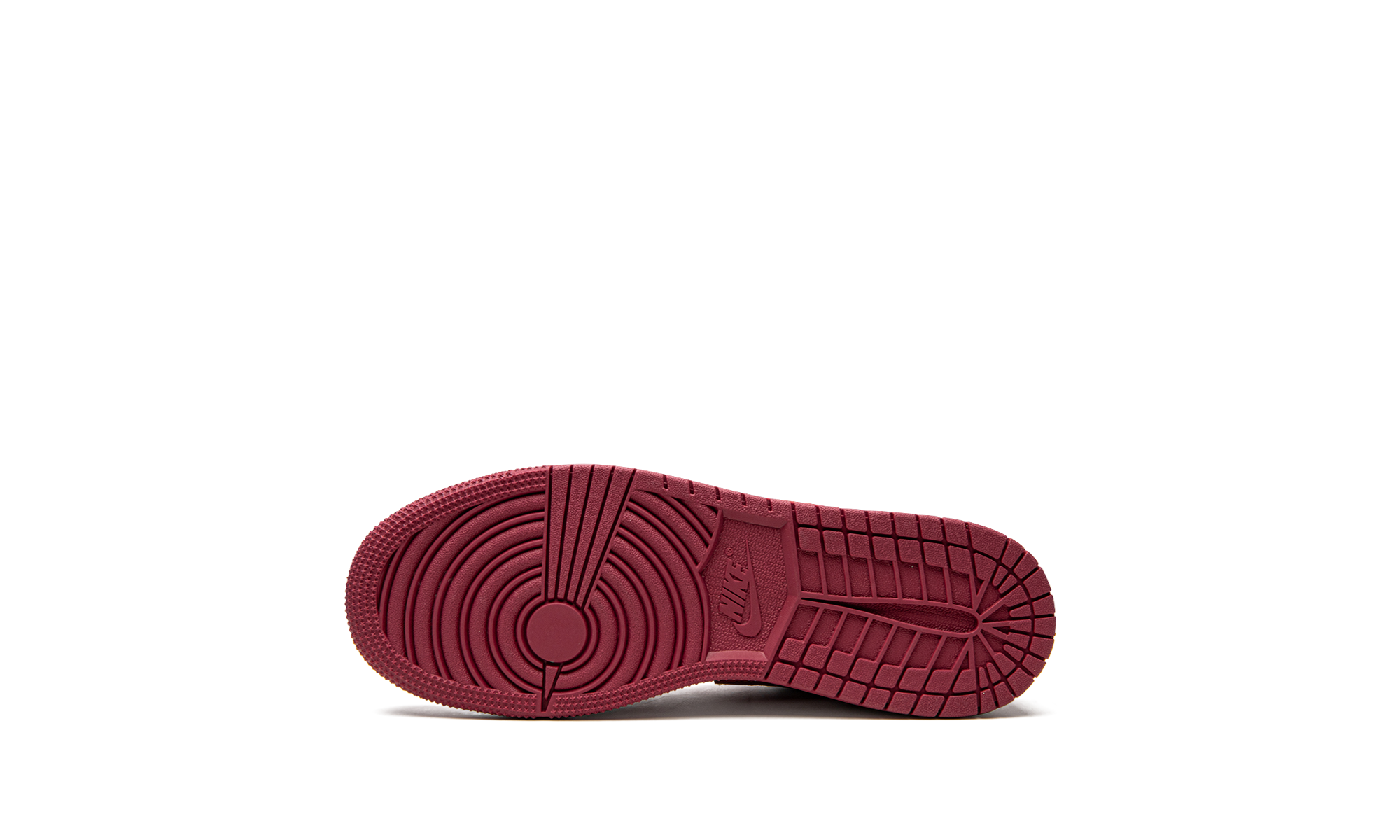 jordan 1 low cardinal red gs+553560-607+bottom view