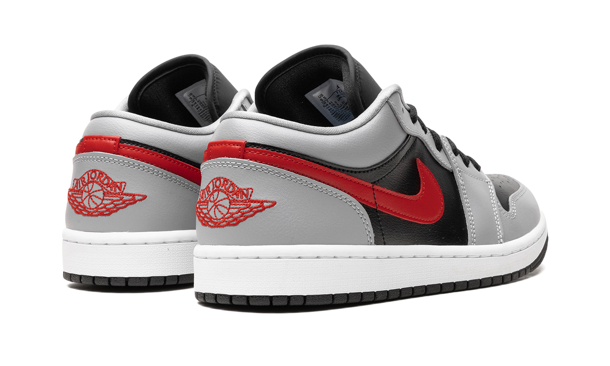 jordan 1 low cement grey fire red women s+FZ4183-002+diagnol right behind view