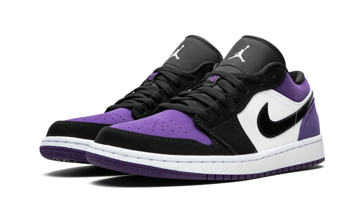jordan 1 low court purple+553558-125+diagnol left view