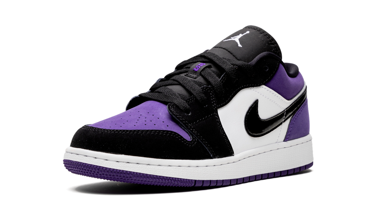 jordan 1 low court purple gs+553560-125+left diagnol single view