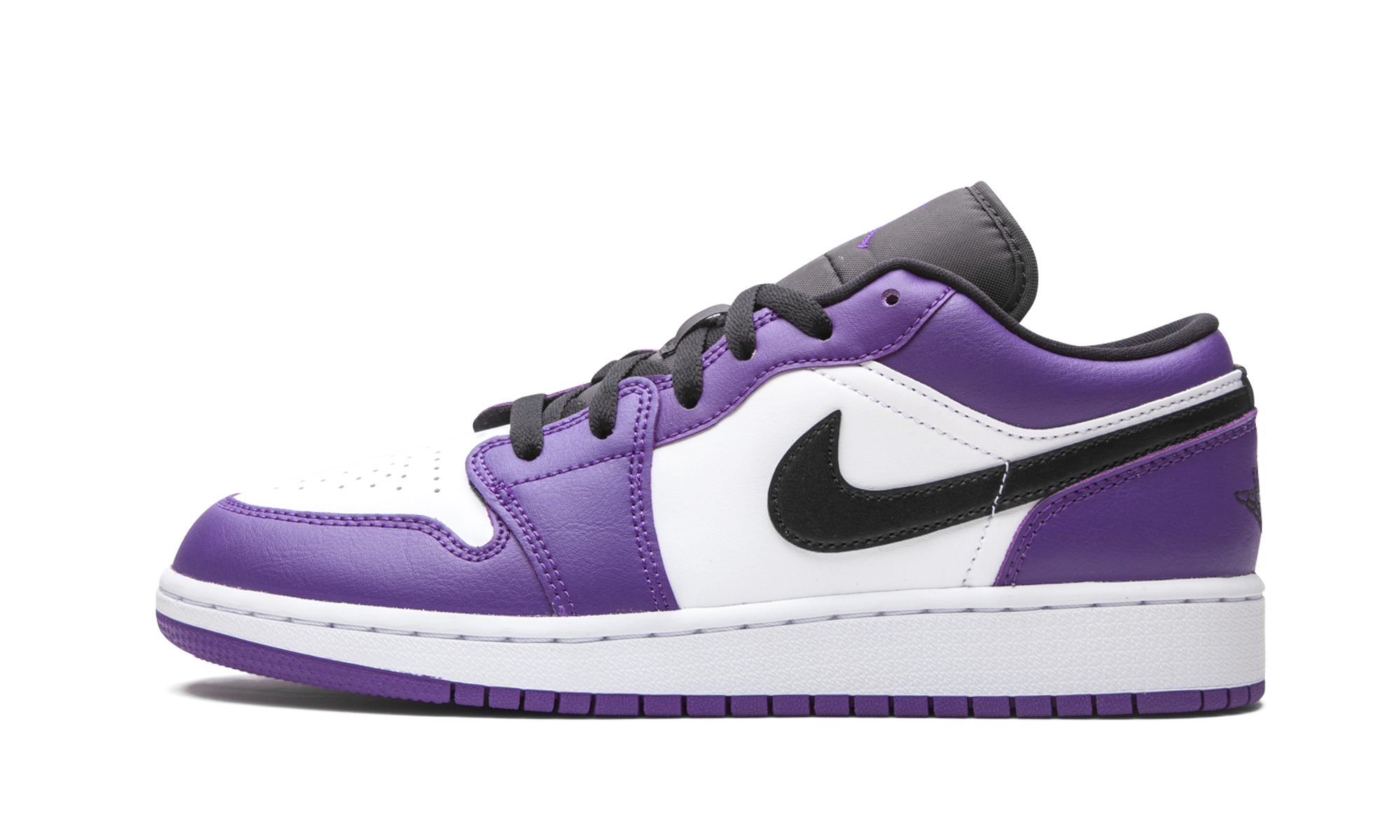jordan 1 low court purple white gs+553560-500+diagnol right view 1