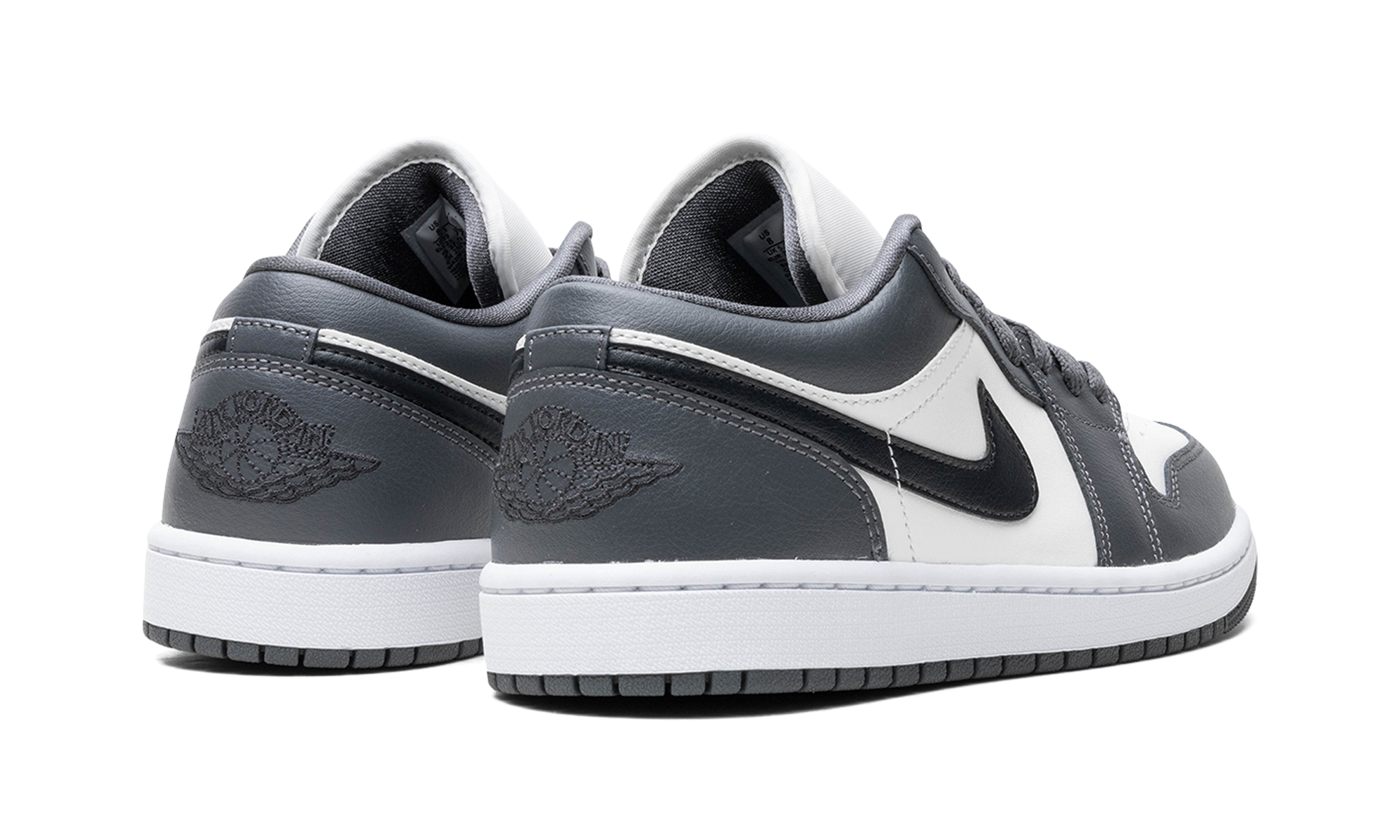 jordan 1 low dark grey women s+DC0774-102+diagnol right behind view