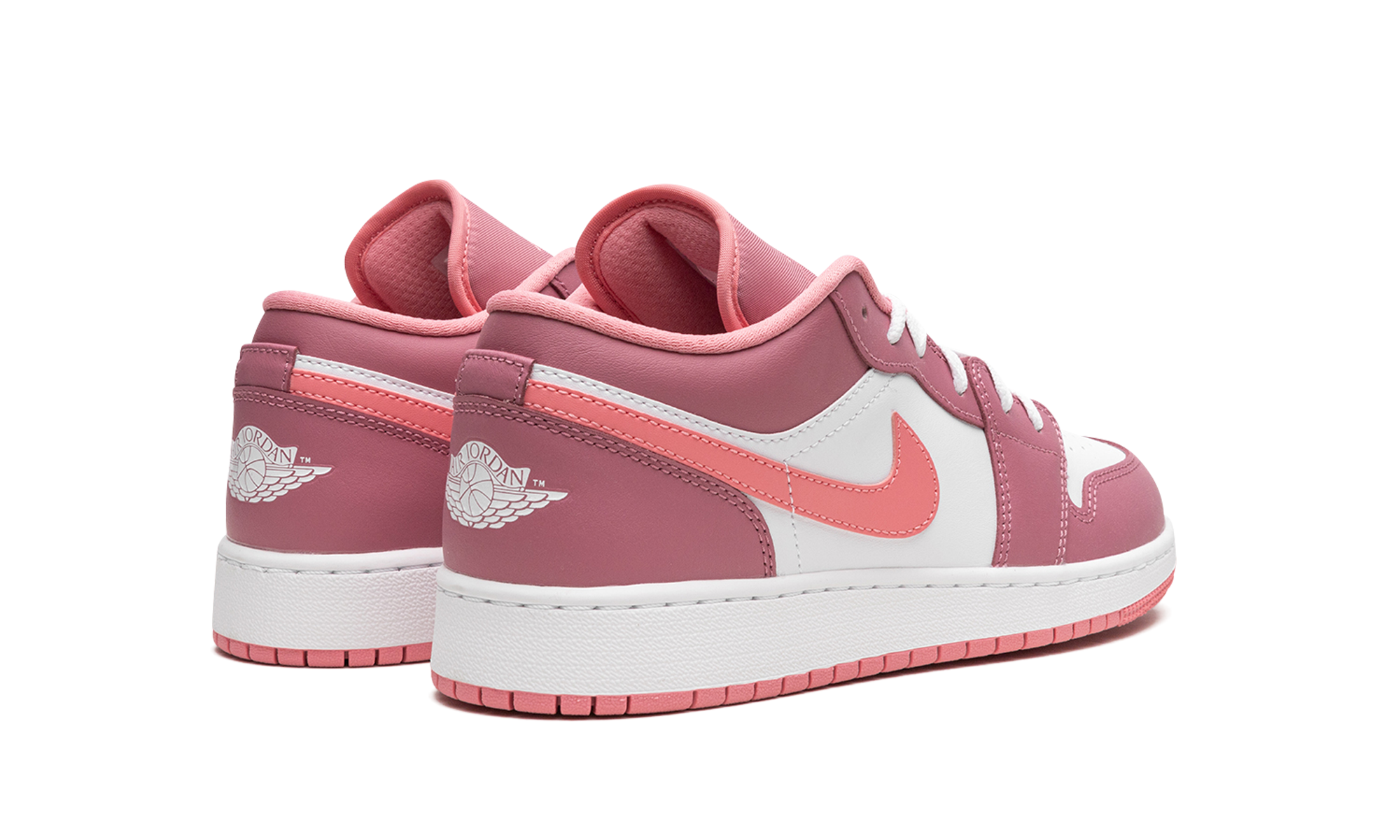 jordan 1 low desert berry gs+553560-616+diagnol right behind view