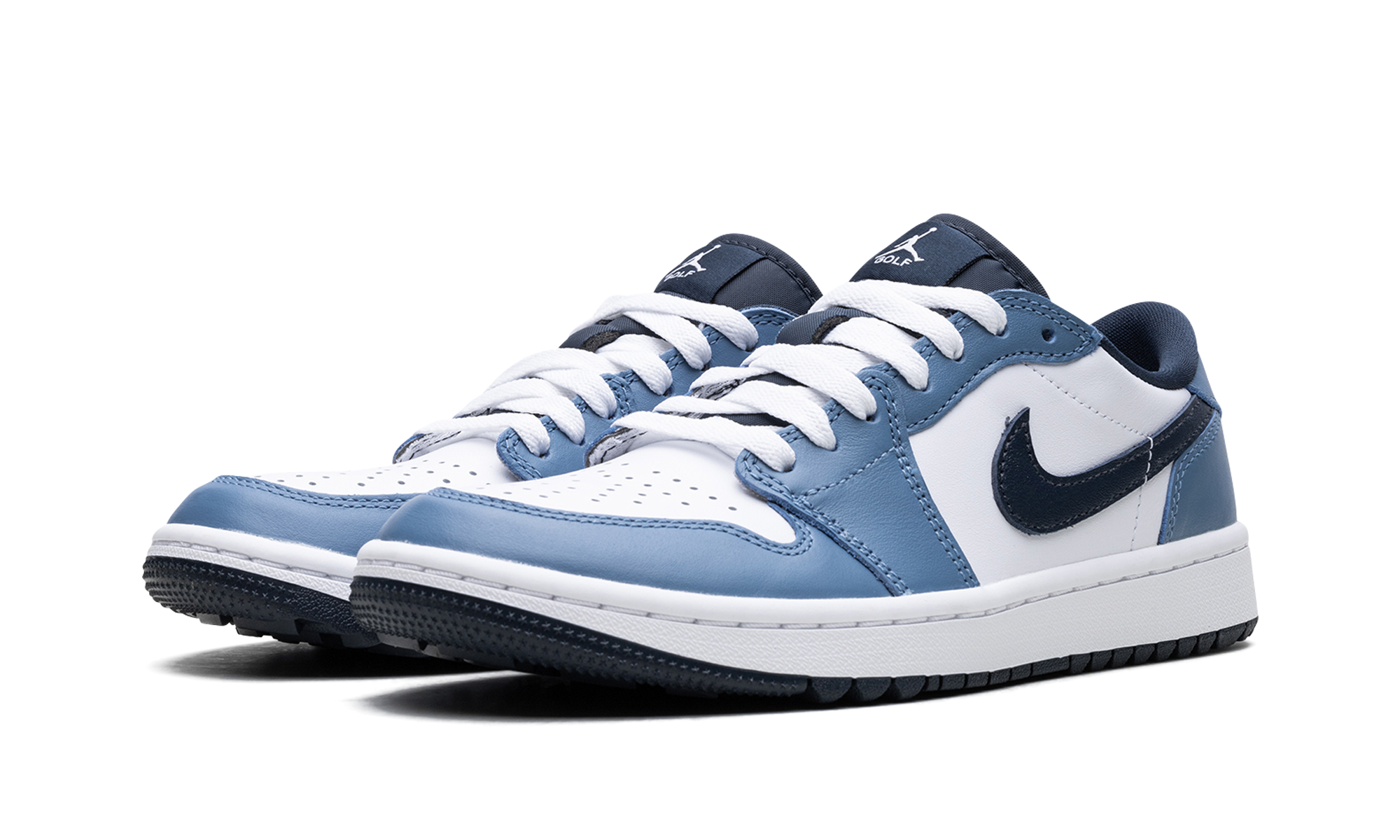 jordan 1 low golf white aegean storm+DD9315-115+diagnol left view