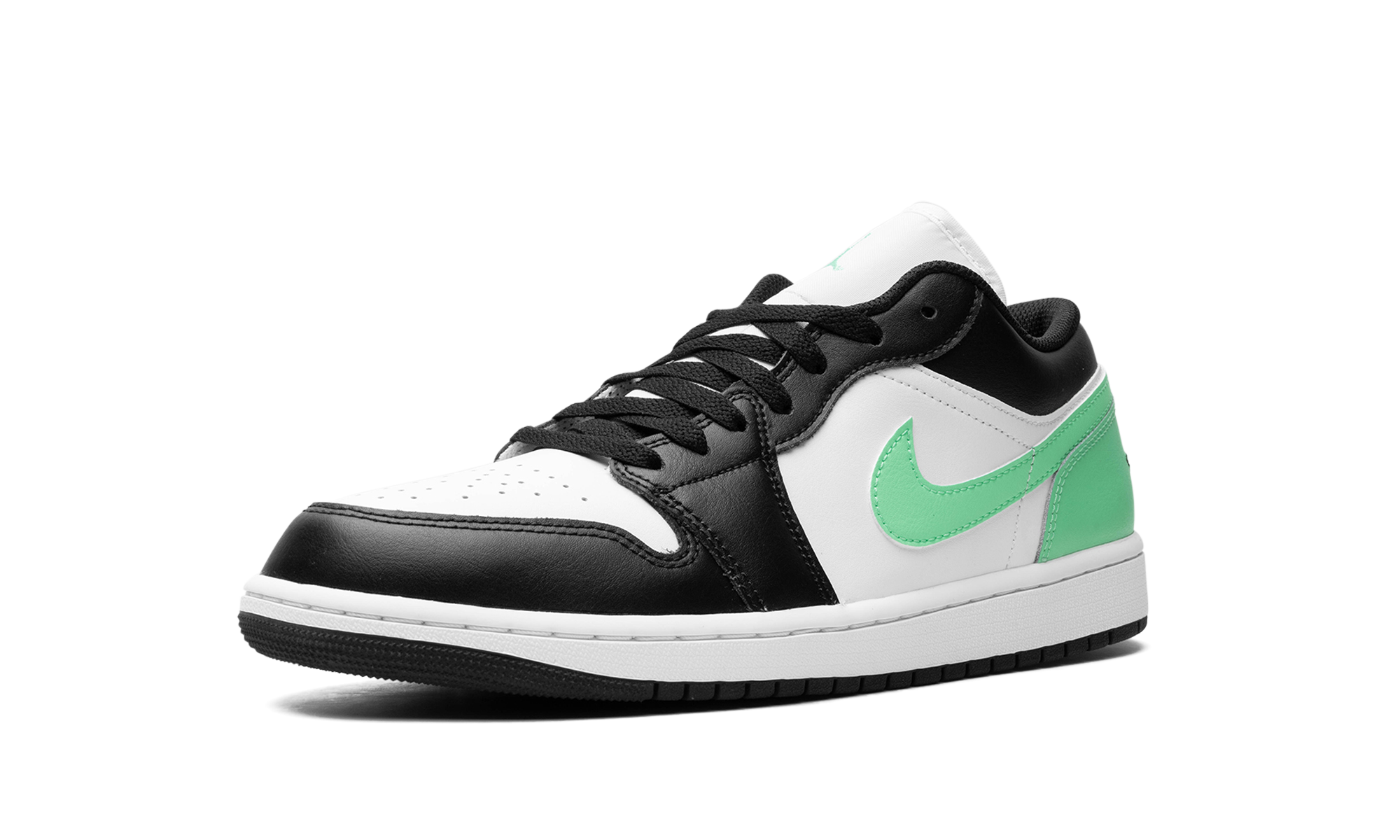 jordan 1 low green glow+553558-131+left diagnol single view
