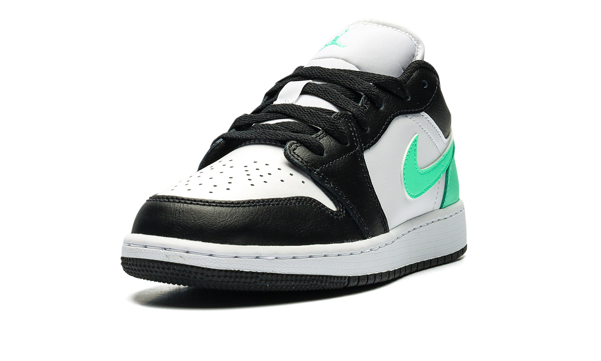 jordan 1 low green glow gs+553560-131+left diagnol single view