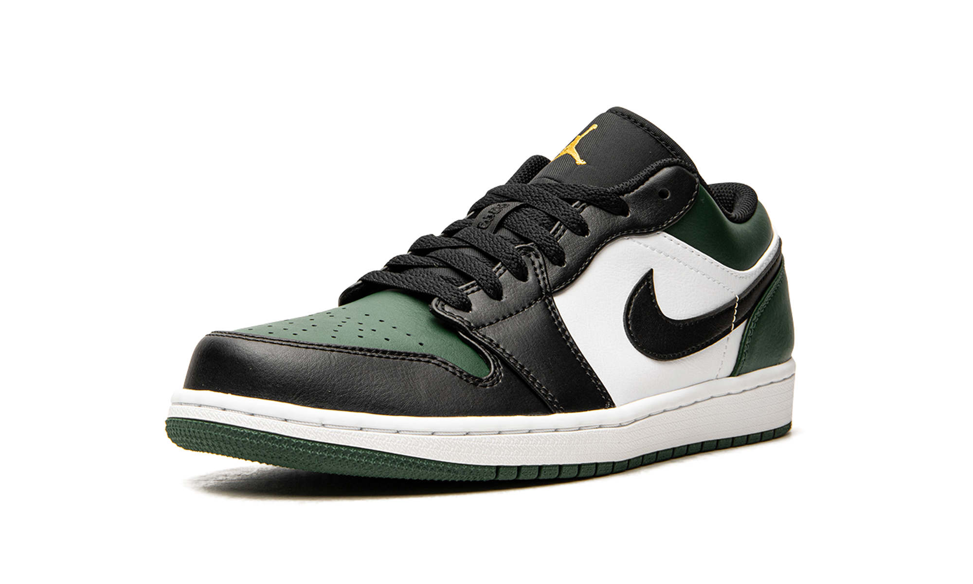 jordan 1 low green toe+553558-371+left diagnol single view