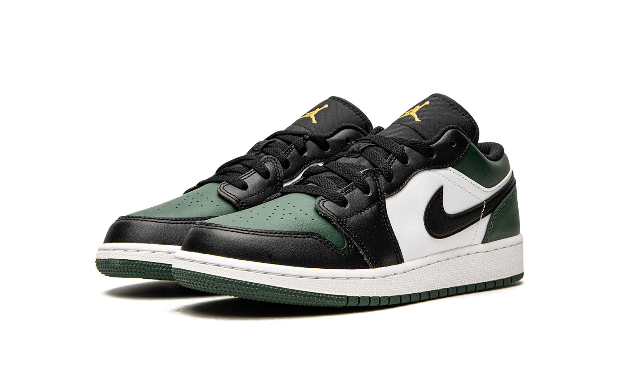 jordan 1 low green toe gs+553560-371+diagnol left view