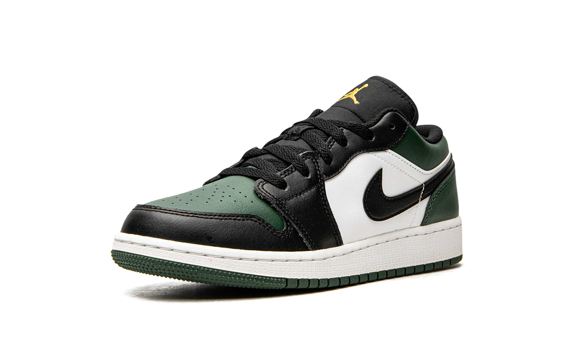 jordan 1 low green toe gs+553560-371+left diagnol single view