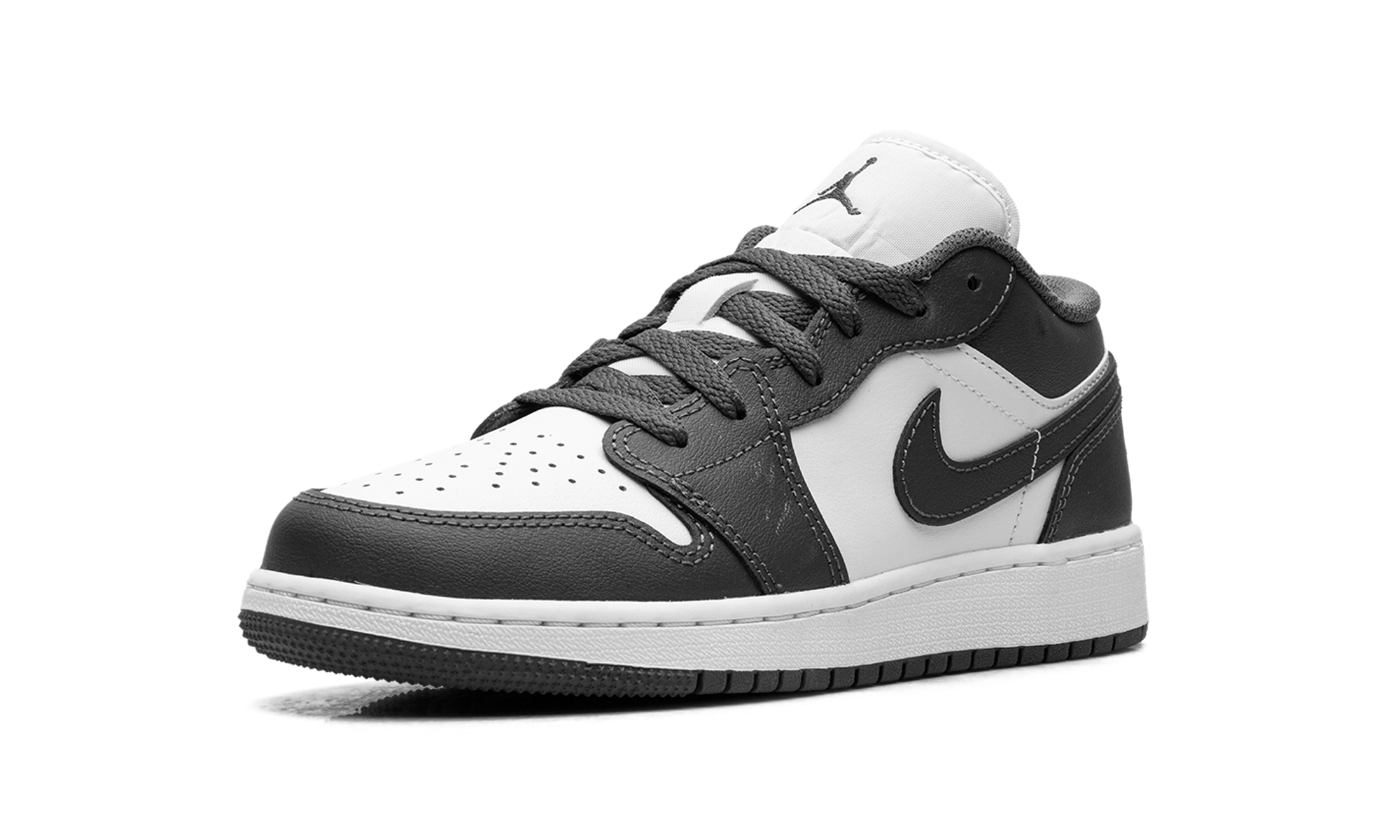 jordan 1 low grey white gs+553560-044+left diagnol single view