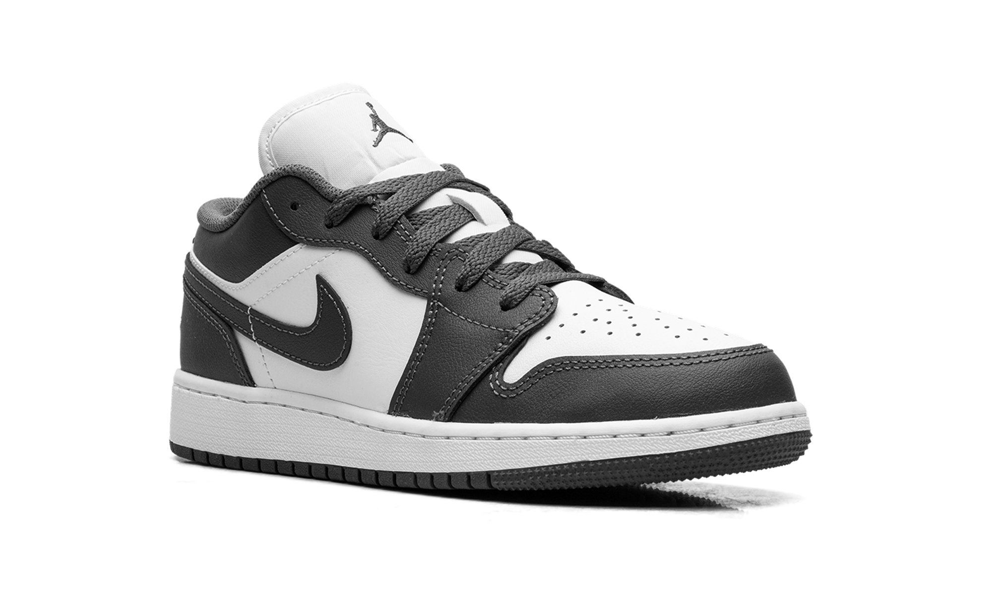 jordan 1 low grey white gs+553560-044+diagnol right view