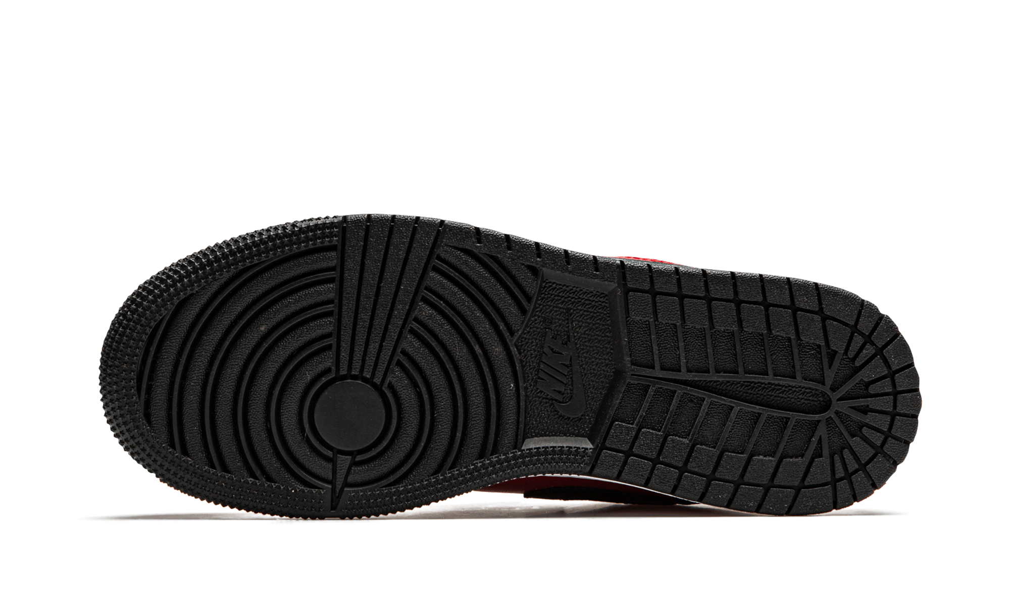 jordan 1 low gym red black pebbled gs+553560-605+bottom view