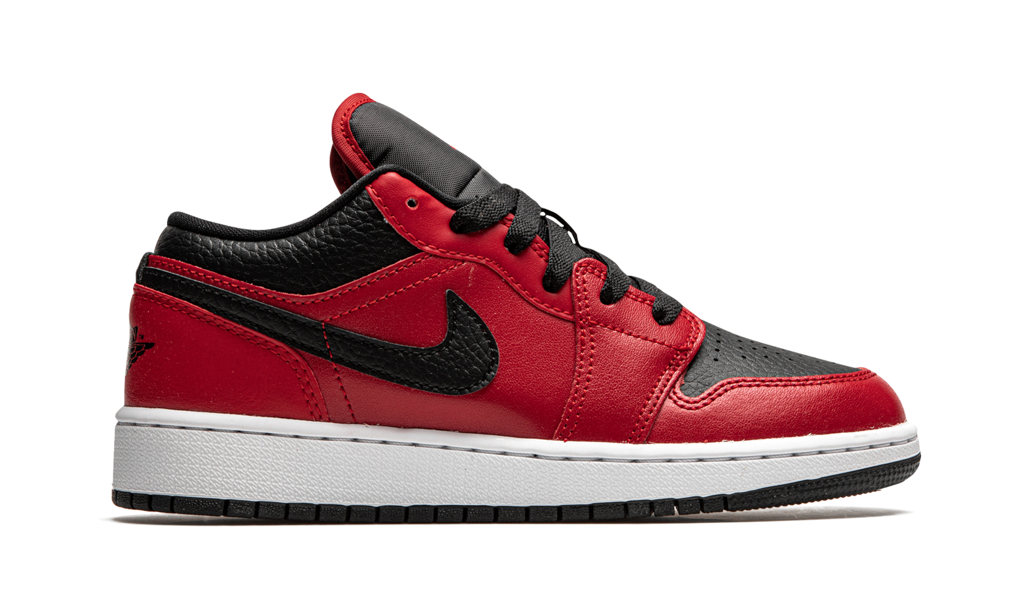 jordan 1 low gym red black pebbled gs+553560-605+right view