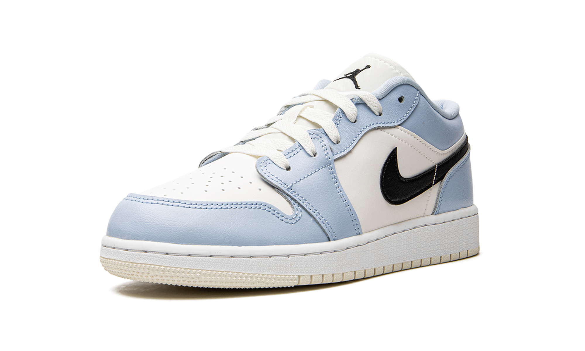 jordan 1 low ice blue black gs+554723-401+left diagnol single view