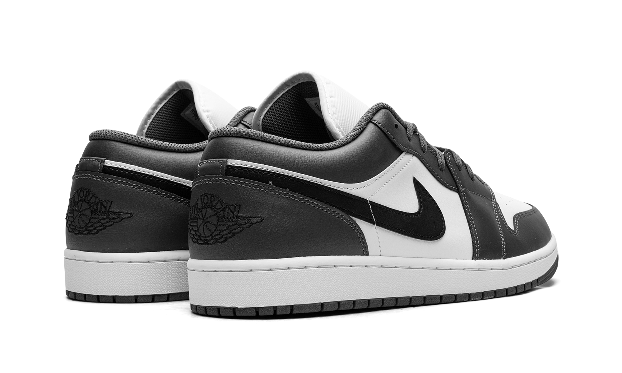 jordan 1 low iron grey+553558-152+diagnol right behind view