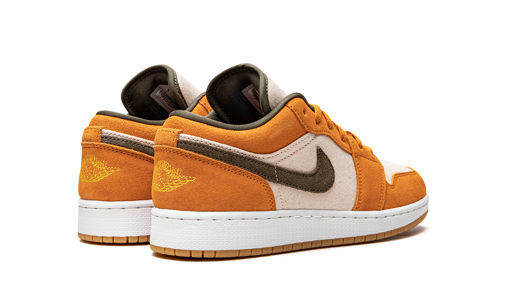 jordan 1 low light curry gs+DJ0342-102+diagnol right behind view