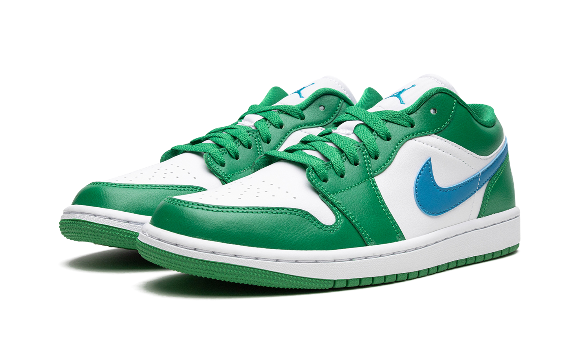 jordan 1 low lucky green aquatone women s+DC0774-304+diagnol left view