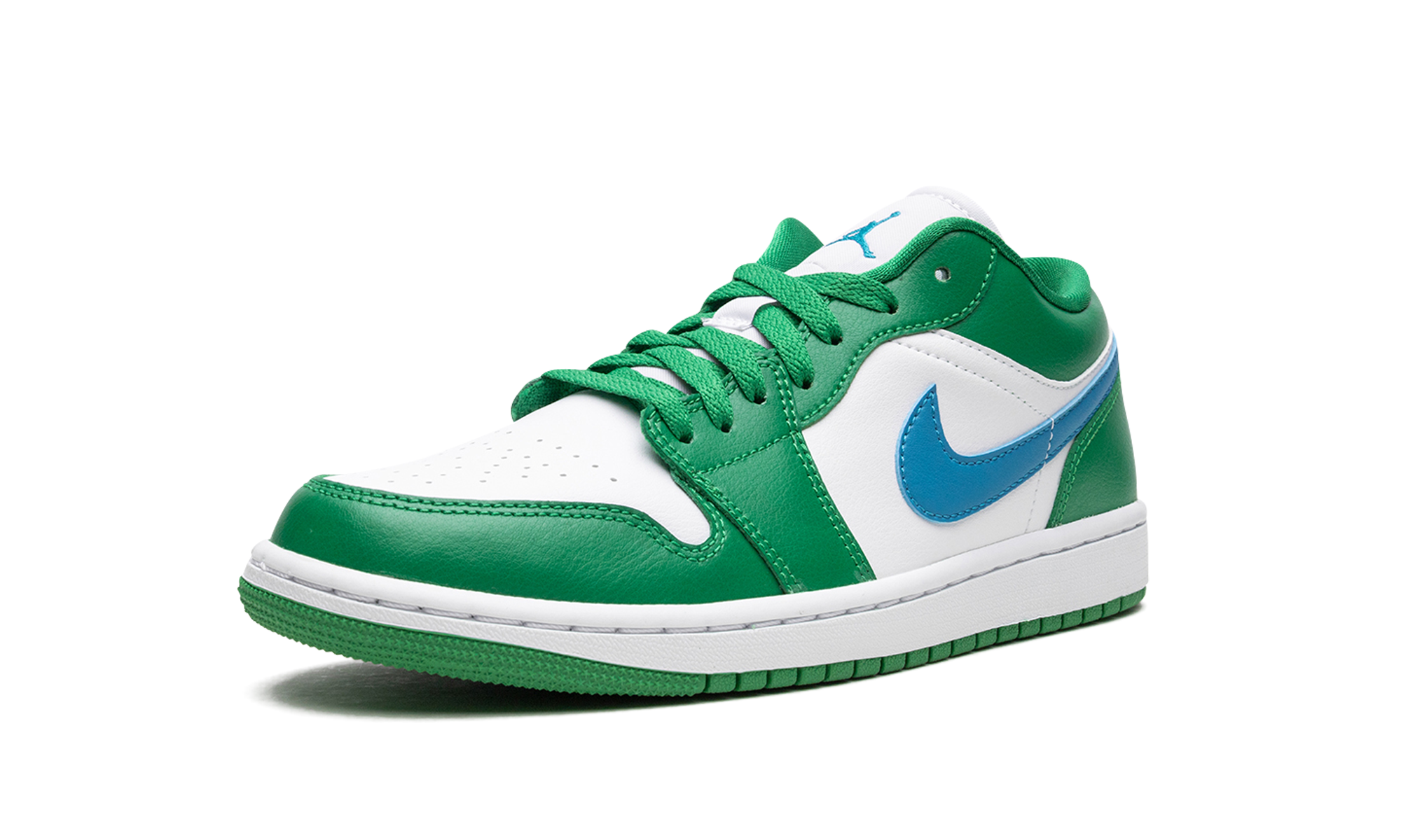 jordan 1 low lucky green aquatone women s+DC0774-304+left diagnol single view