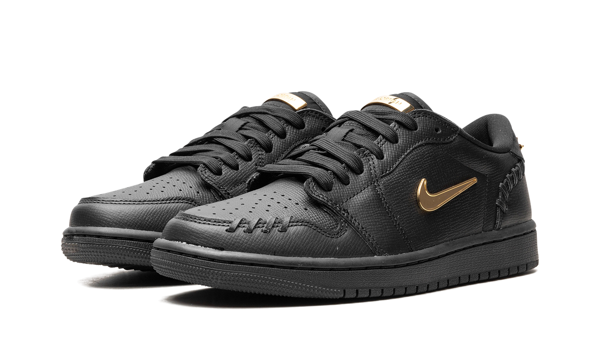 jordan 1 low method of make black metallic gold women s+FN5032-007+diagnol left view