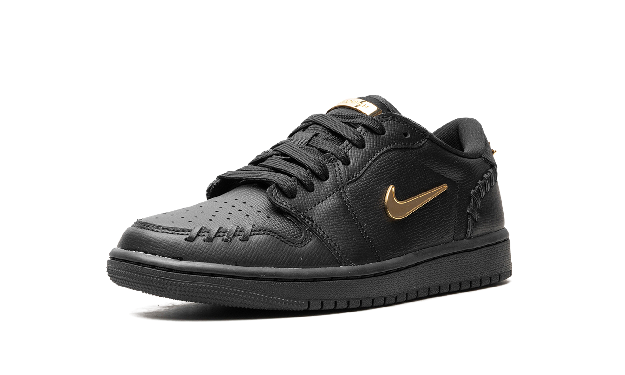 jordan 1 low method of make black metallic gold women s+FN5032-007+left diagnol single view