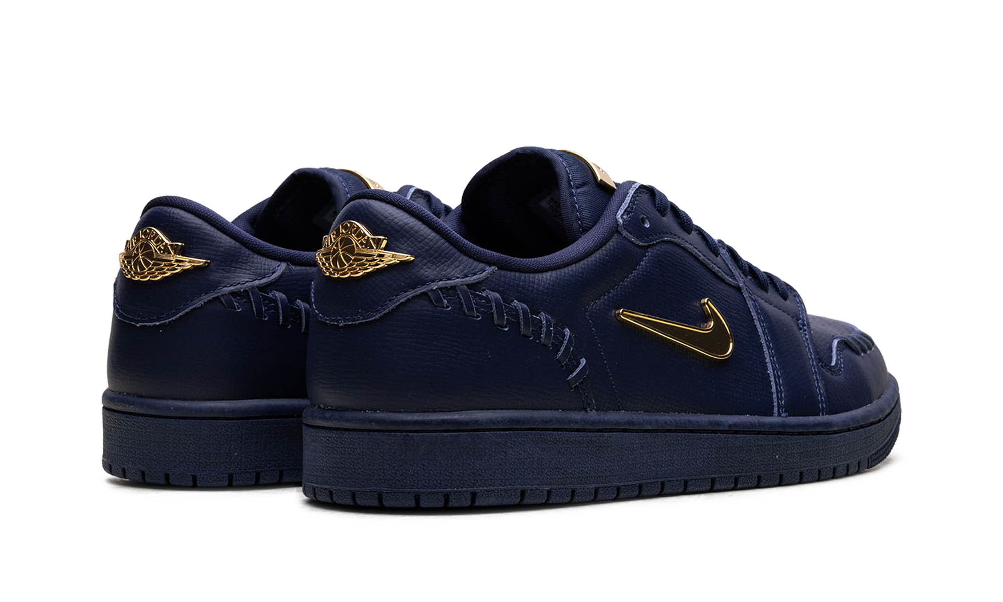 jordan 1 low method of make midnight navy metallic gold women s+FN5032-400+diagnol right behind view