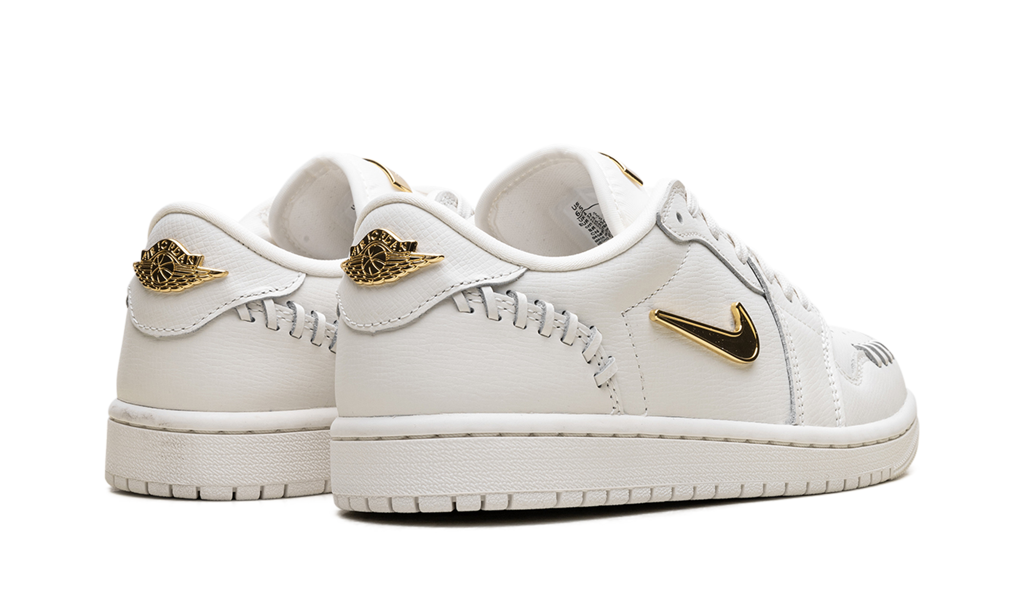 jordan 1 low method of make sail metallic gold women s+FN5032-100+diagnol right behind view