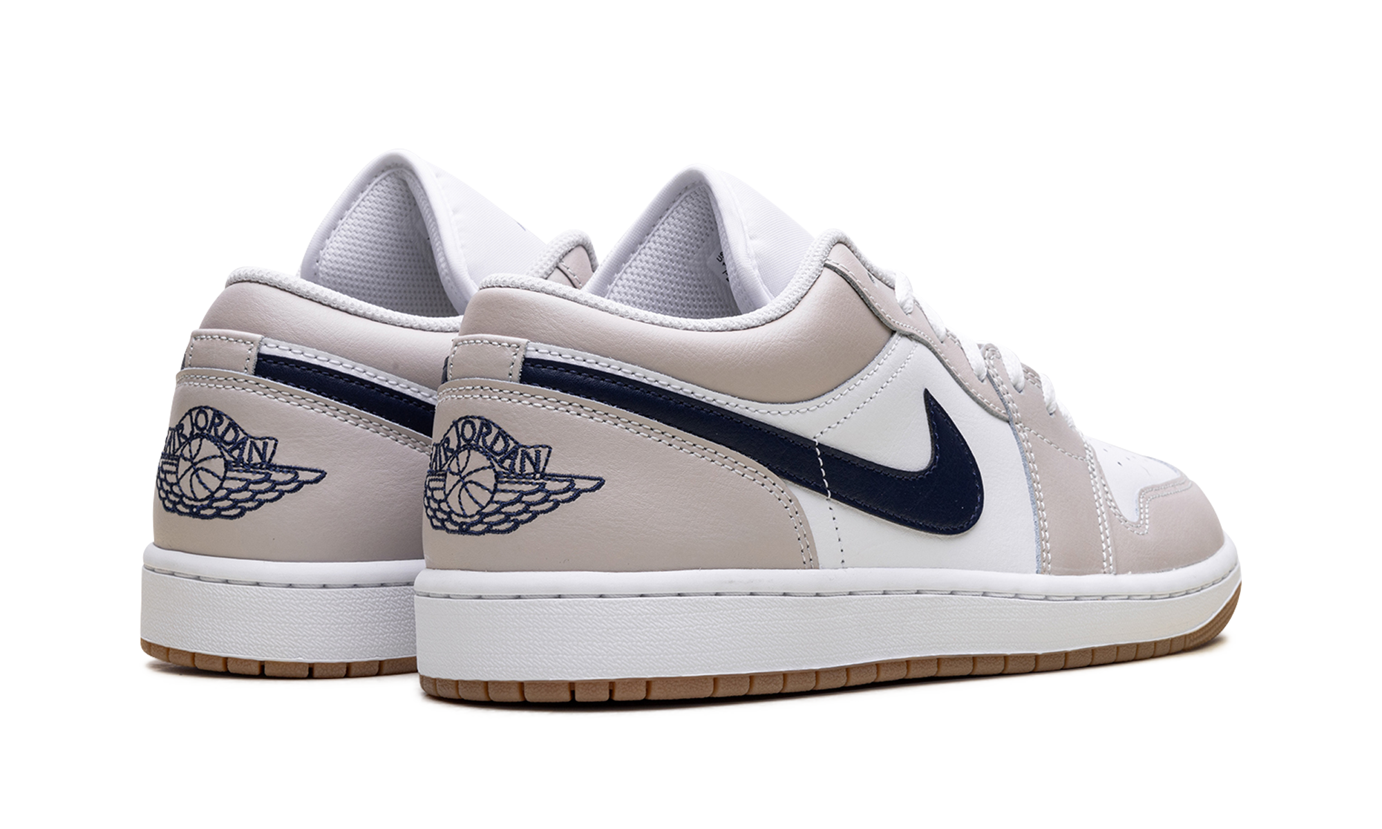 jordan 1 low midnight navy neutral grey+553558-146+diagnol right behind view