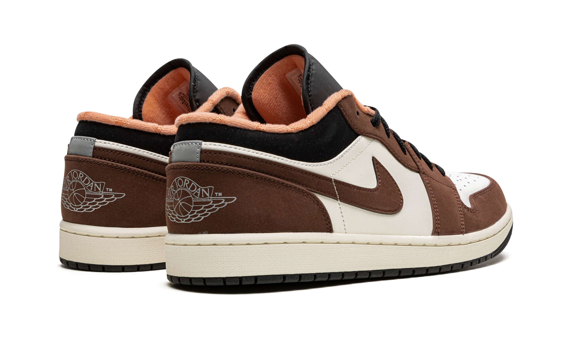 jordan 1 low mocha+DC6991-200+diagnol right behind view