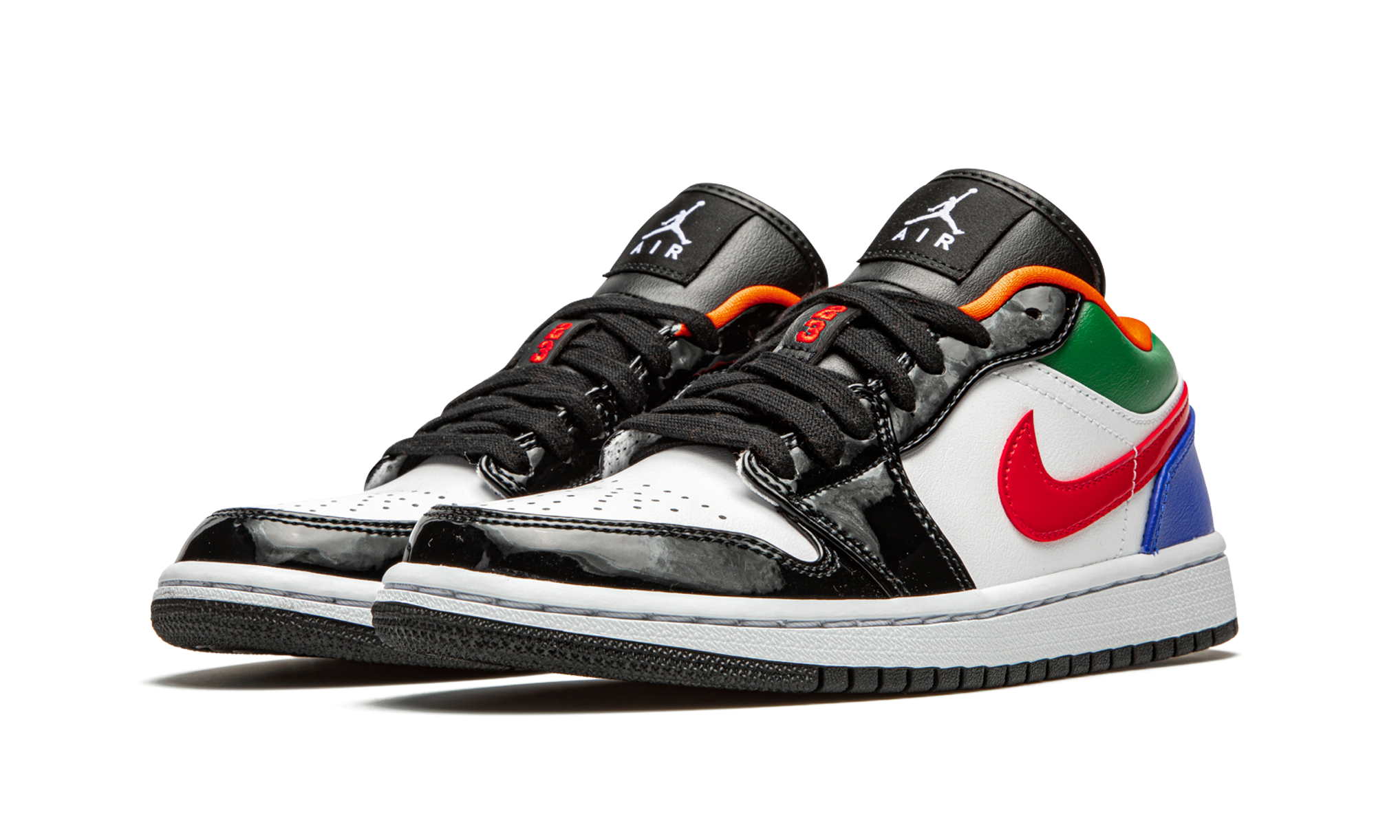 jordan 1 low multi color black toe women s+CZ4776-101+diagnol left view