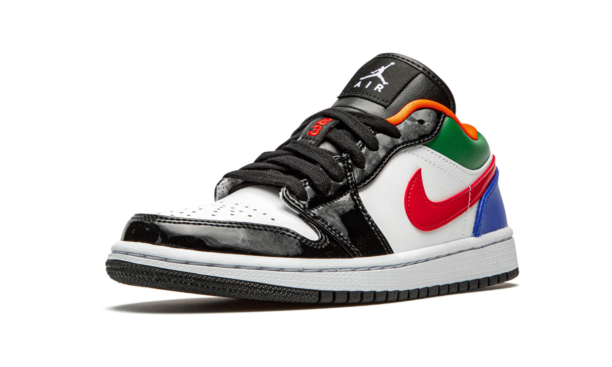 jordan 1 low multi color black toe women s+CZ4776-101+left diagnol single view
