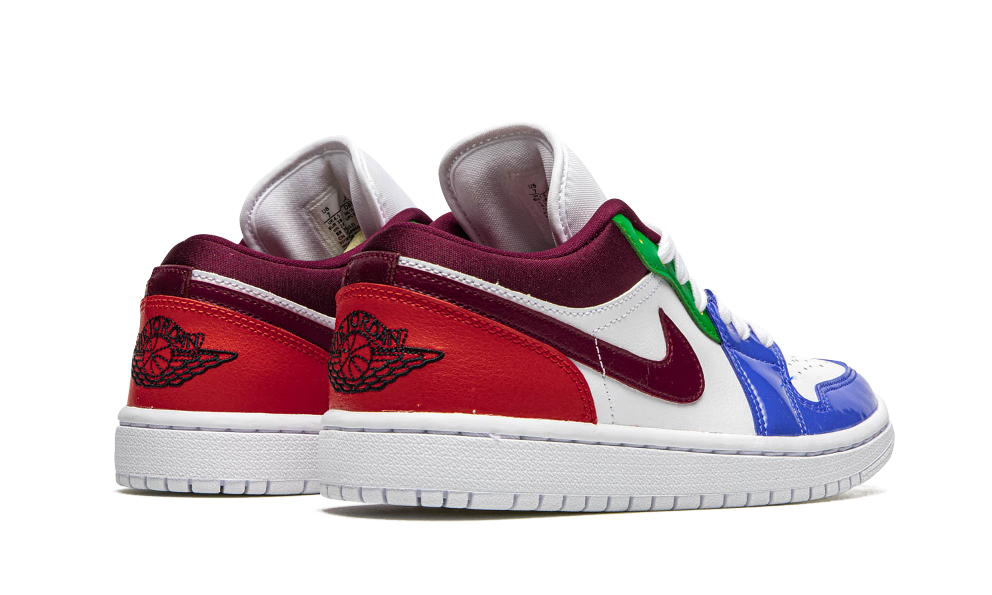 jordan 1 low multi color women s+DB5455-100+diagnol right behind view