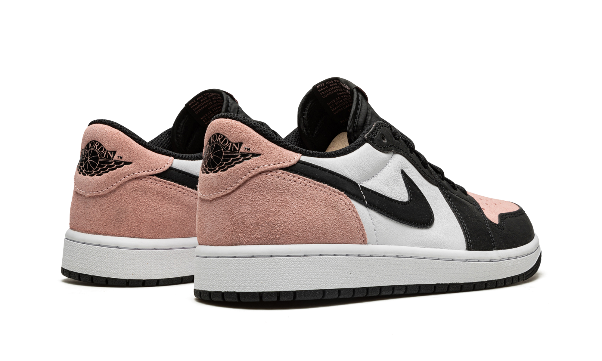 jordan 1 low og bleached coral+CZ0790-061+diagnol right behind view