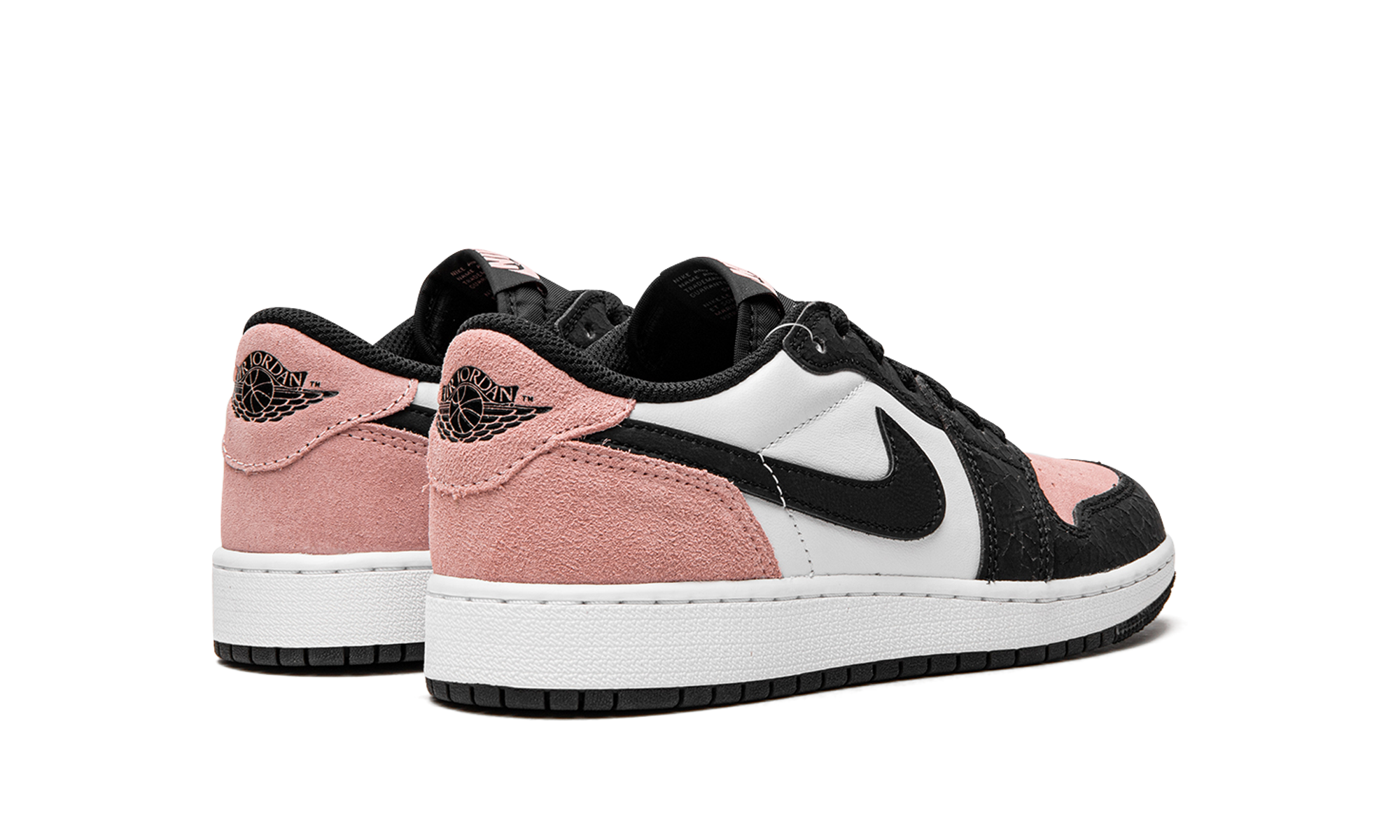 jordan 1 low og bleached coral gs+CZ0858-061+diagnol right behind view