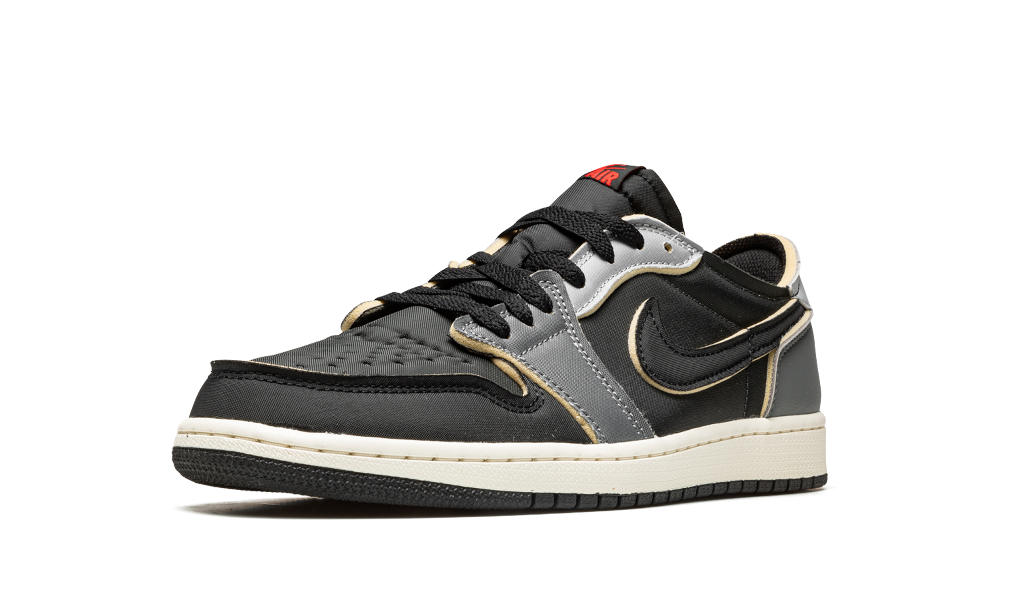 jordan 1 low og ex black smoke grey+DV0982-006+left diagnol single view