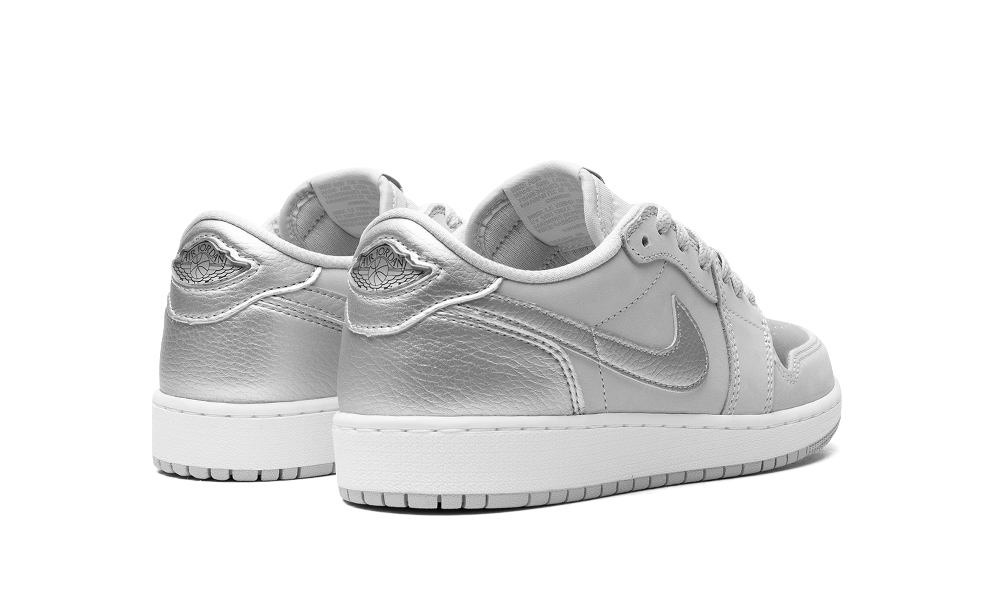 jordan 1 low og metallic silver gs+CZ0858-002+diagnol right behind view