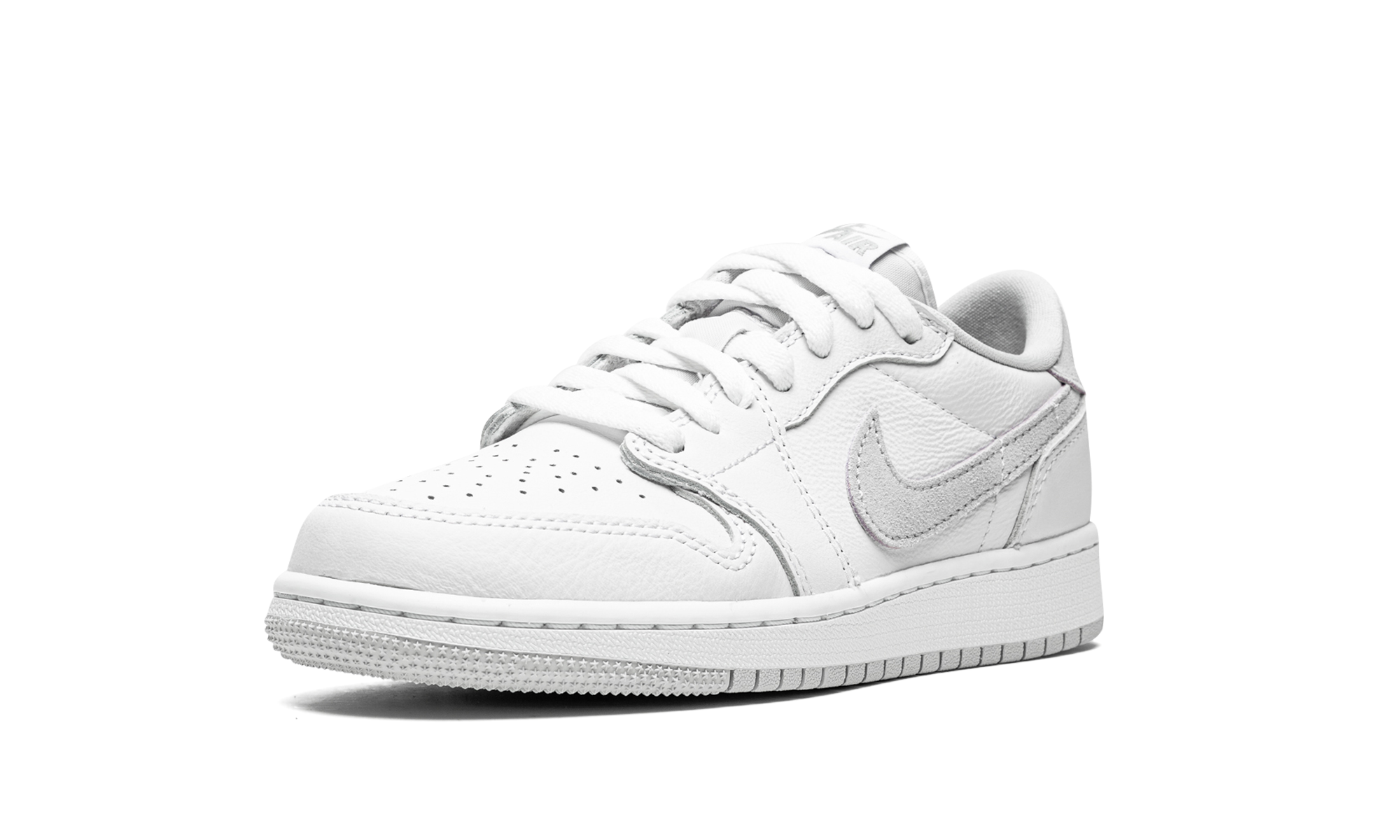 jordan 1 low og neutral grey 2021 gs+CZ0858-100+left diagnol single view