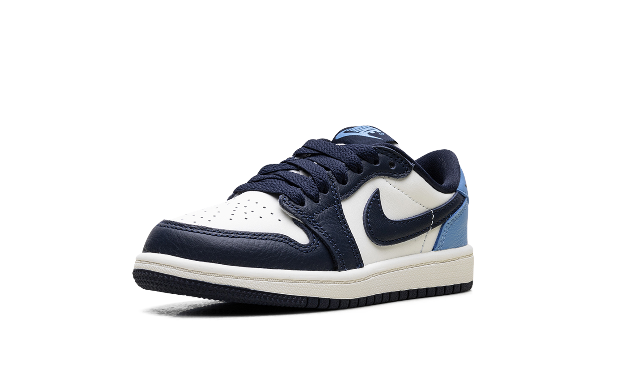 jordan 1 low og obsidian unc ps+FQ5436-400+left diagnol single view