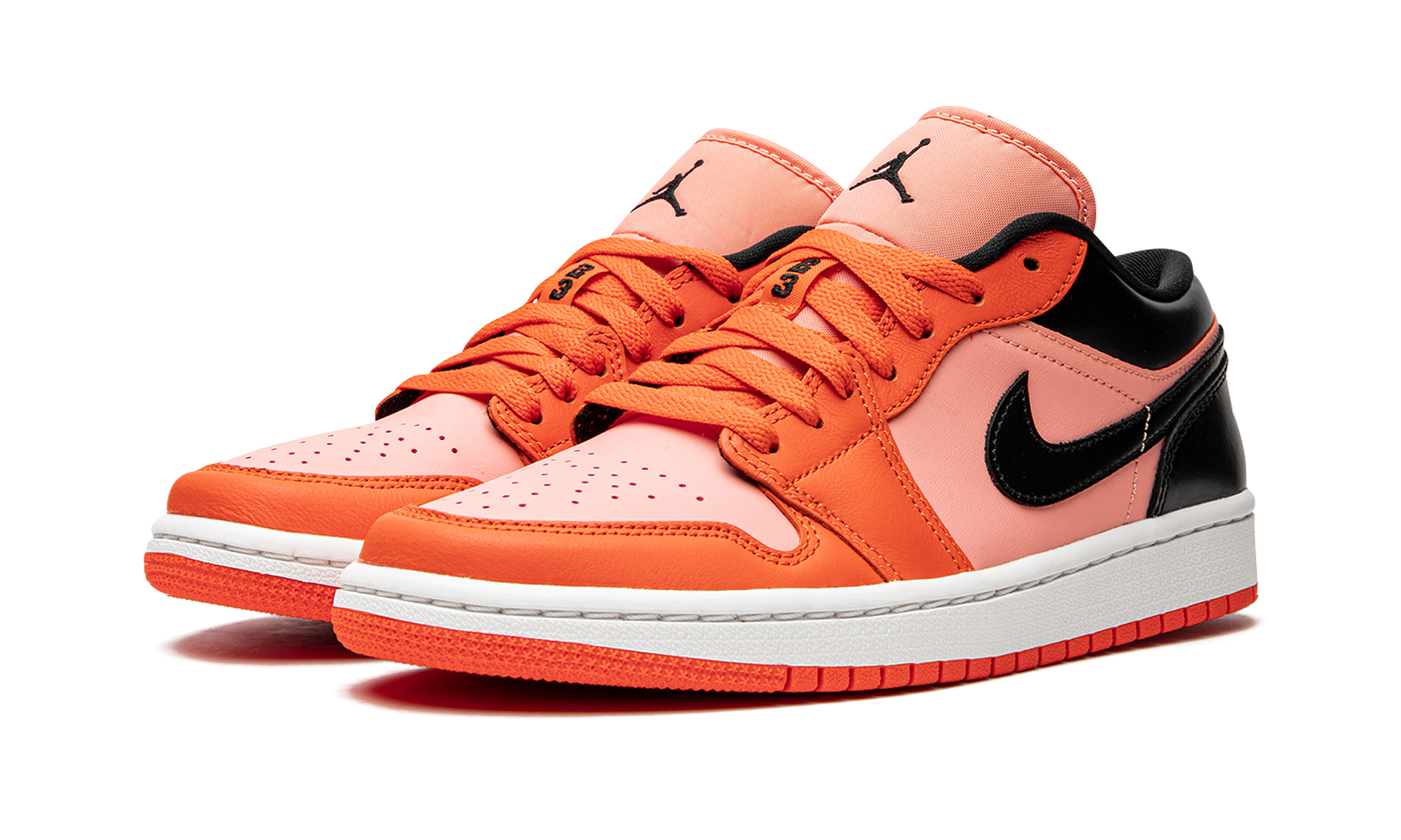 jordan 1 low orange black women s+DM3379-600+diagnol left view
