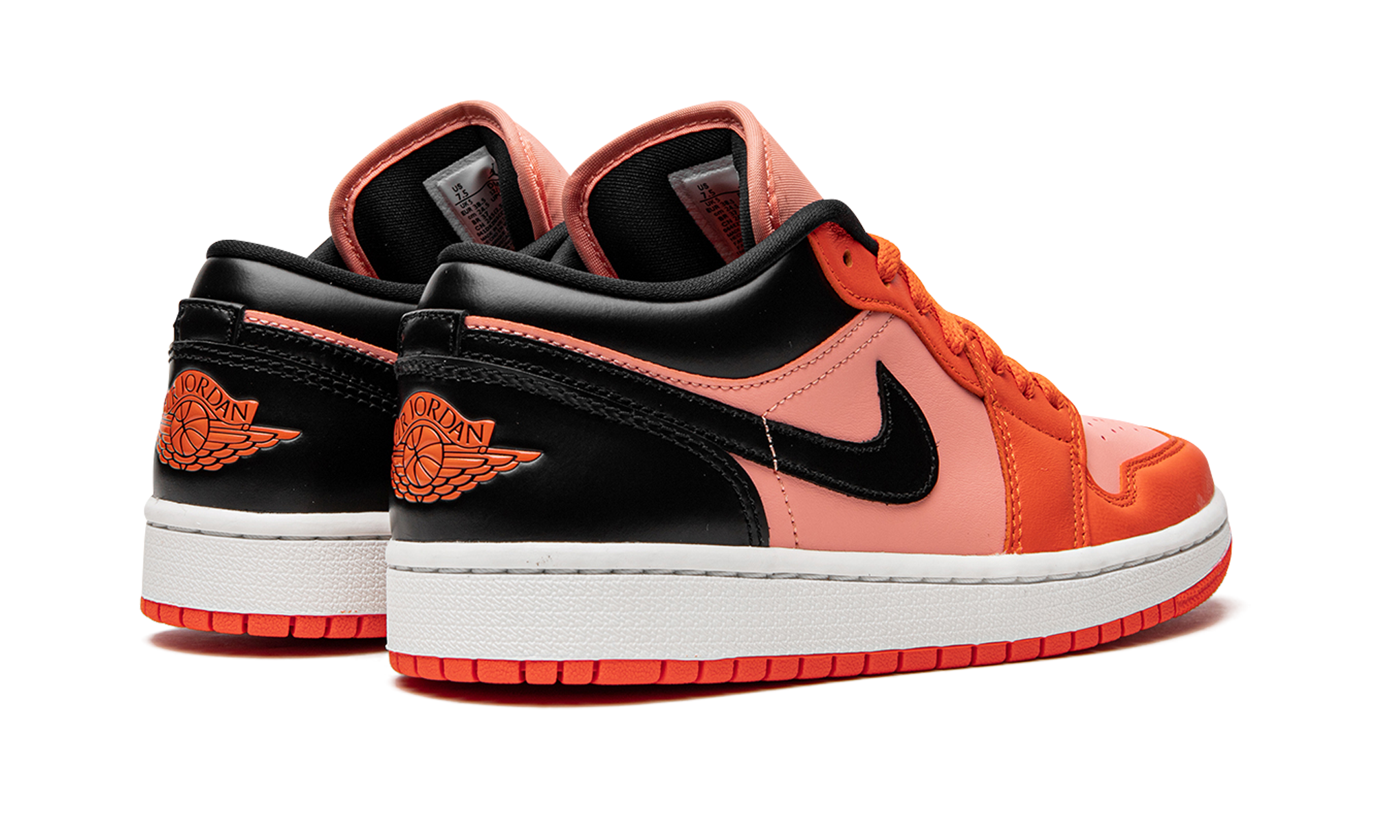 jordan 1 low orange black women s+DM3379-600+diagnol right behind view
