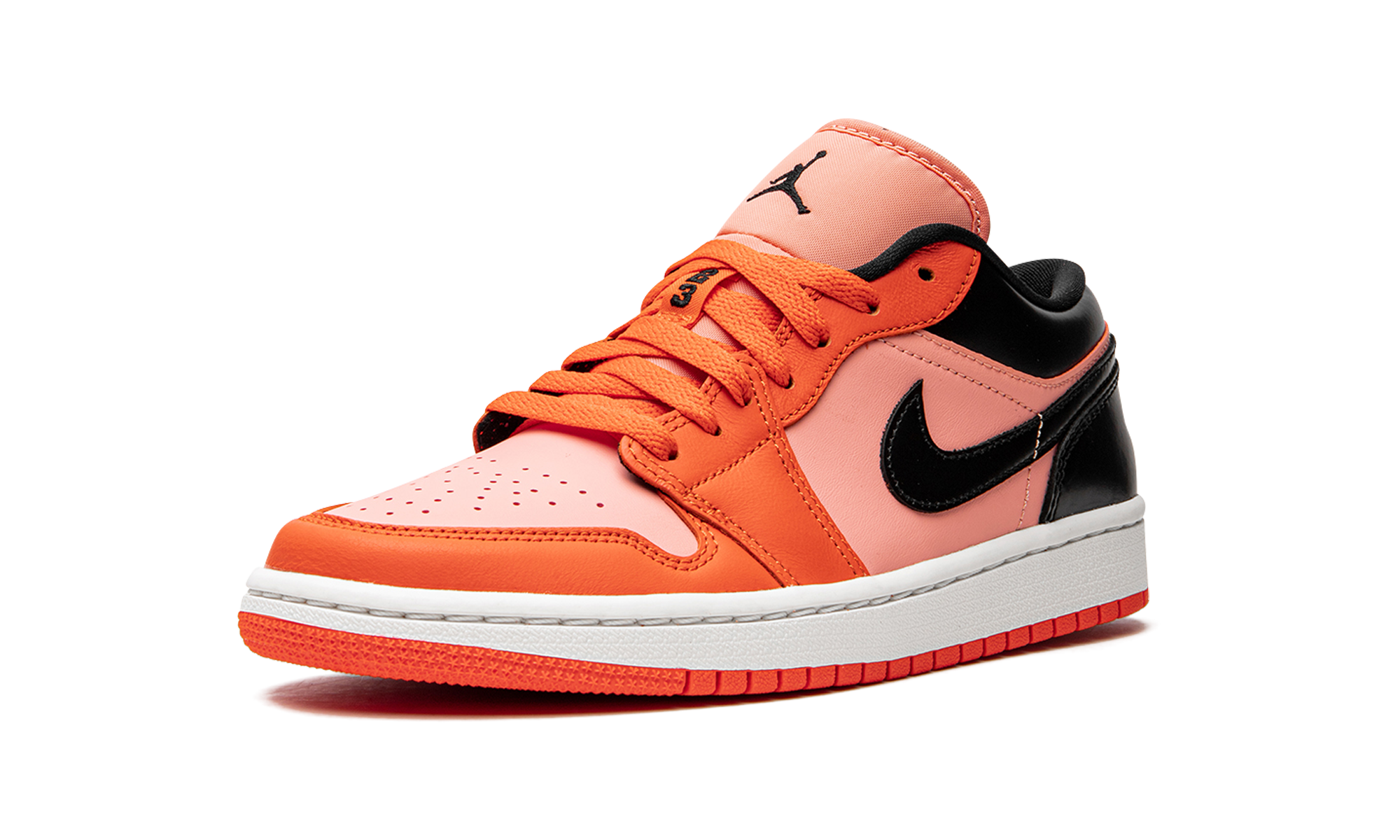 jordan 1 low orange black women s+DM3379-600+left diagnol single view